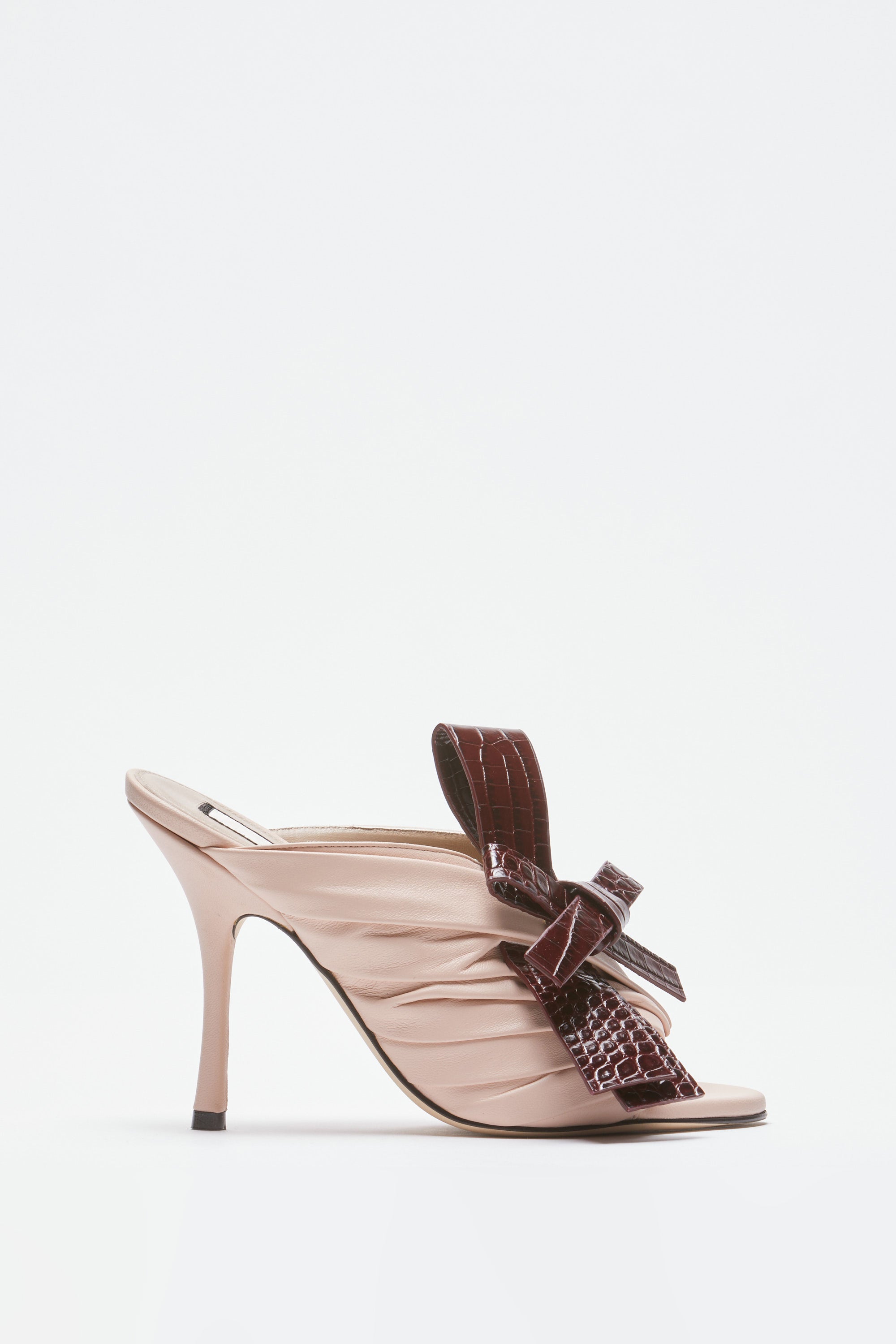 High heel mules with bow