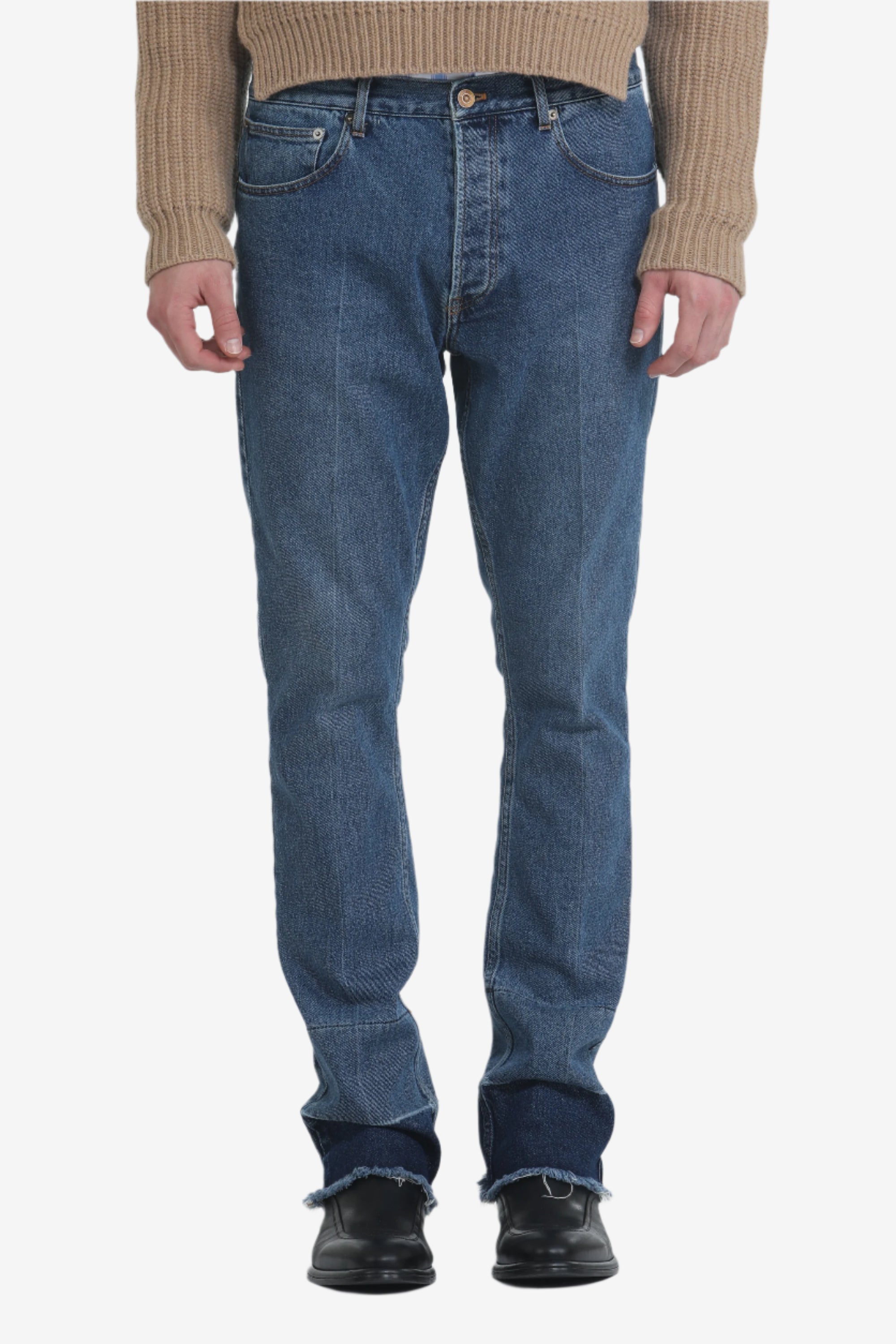 Five-pocket jeans with contrasting bottom