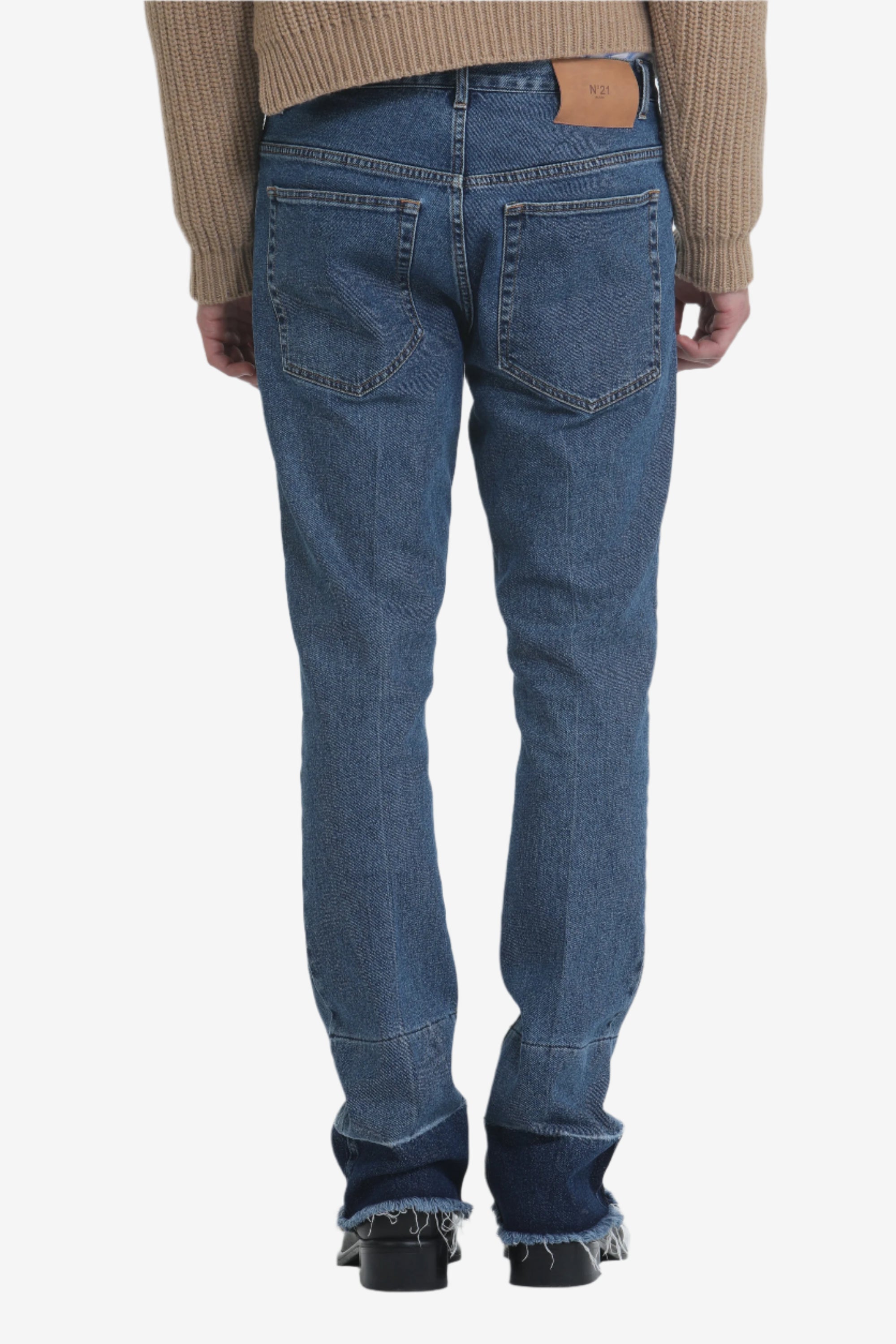Five-pocket jeans with contrasting bottom