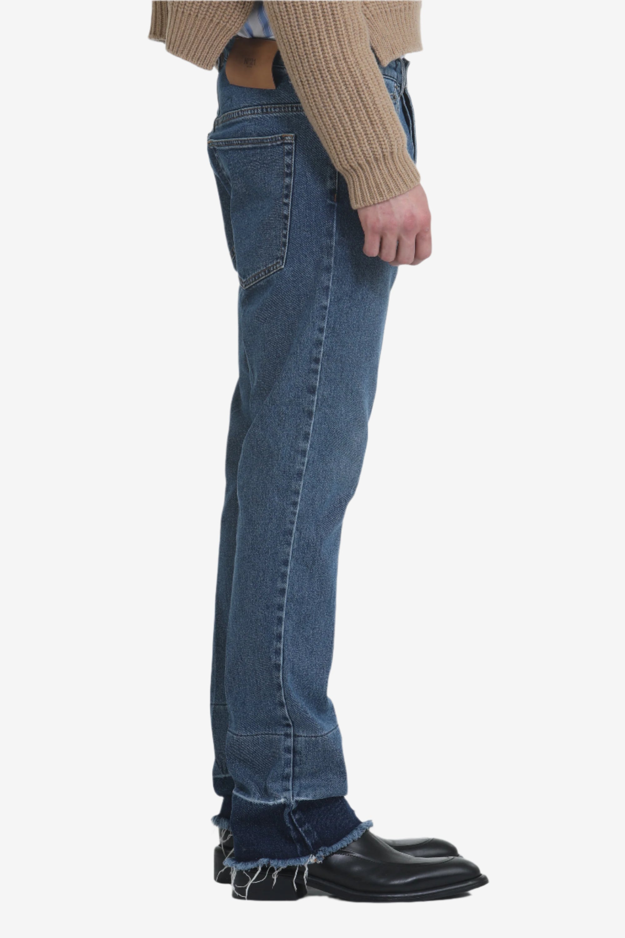 Five-pocket jeans with contrasting bottom