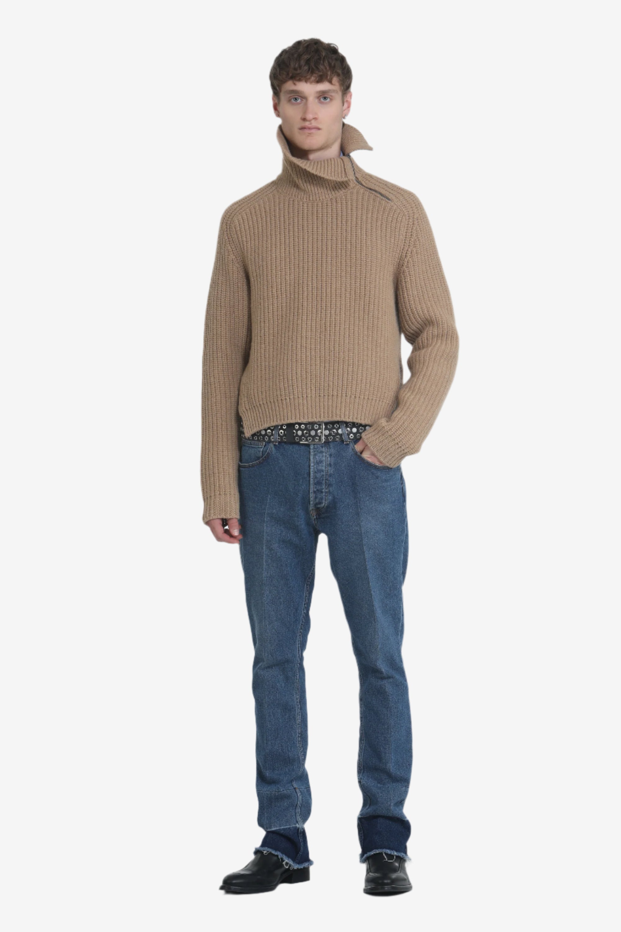 Five-pocket jeans with contrasting bottom