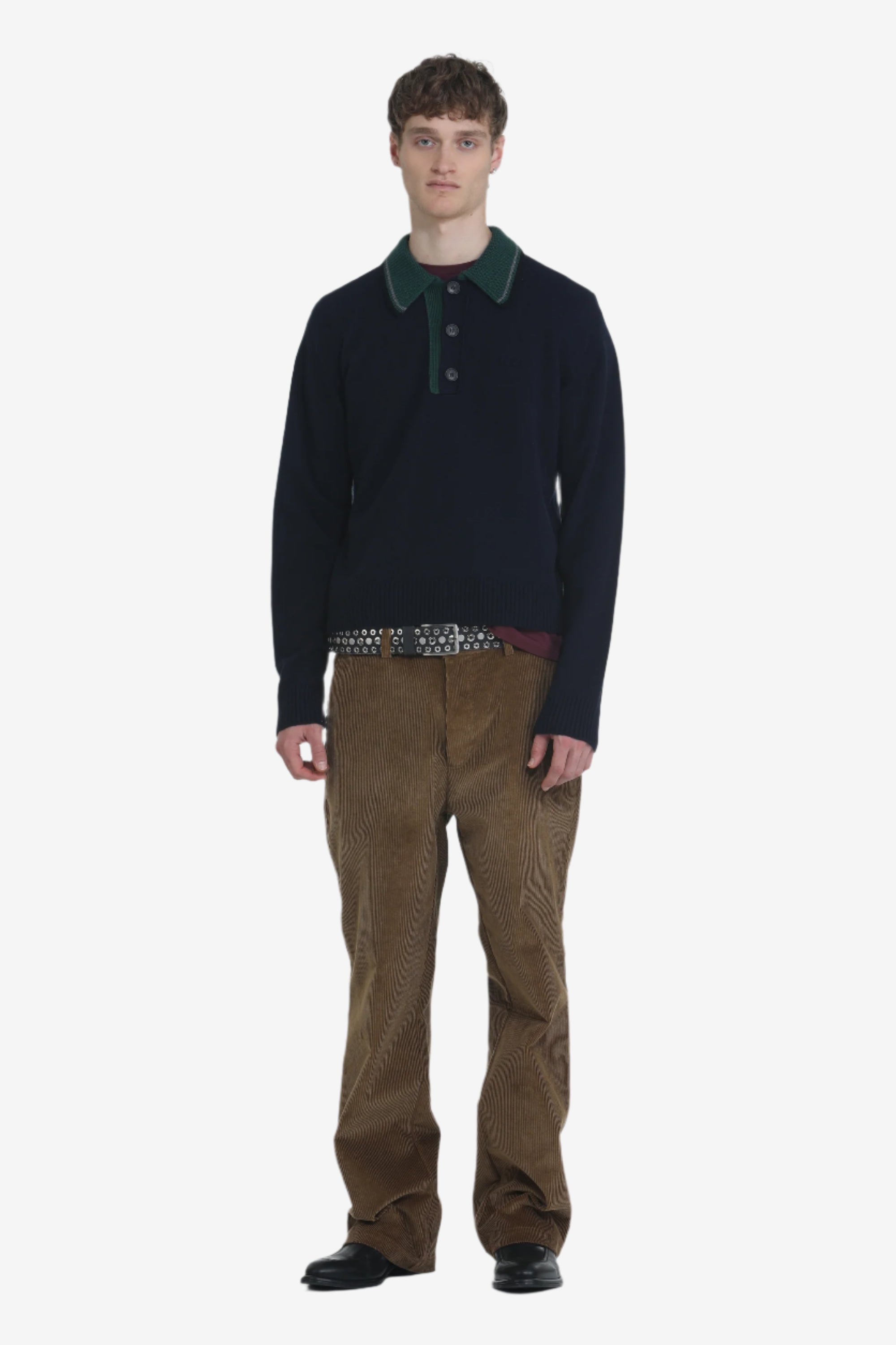 Maglione con colletto a contrasto
