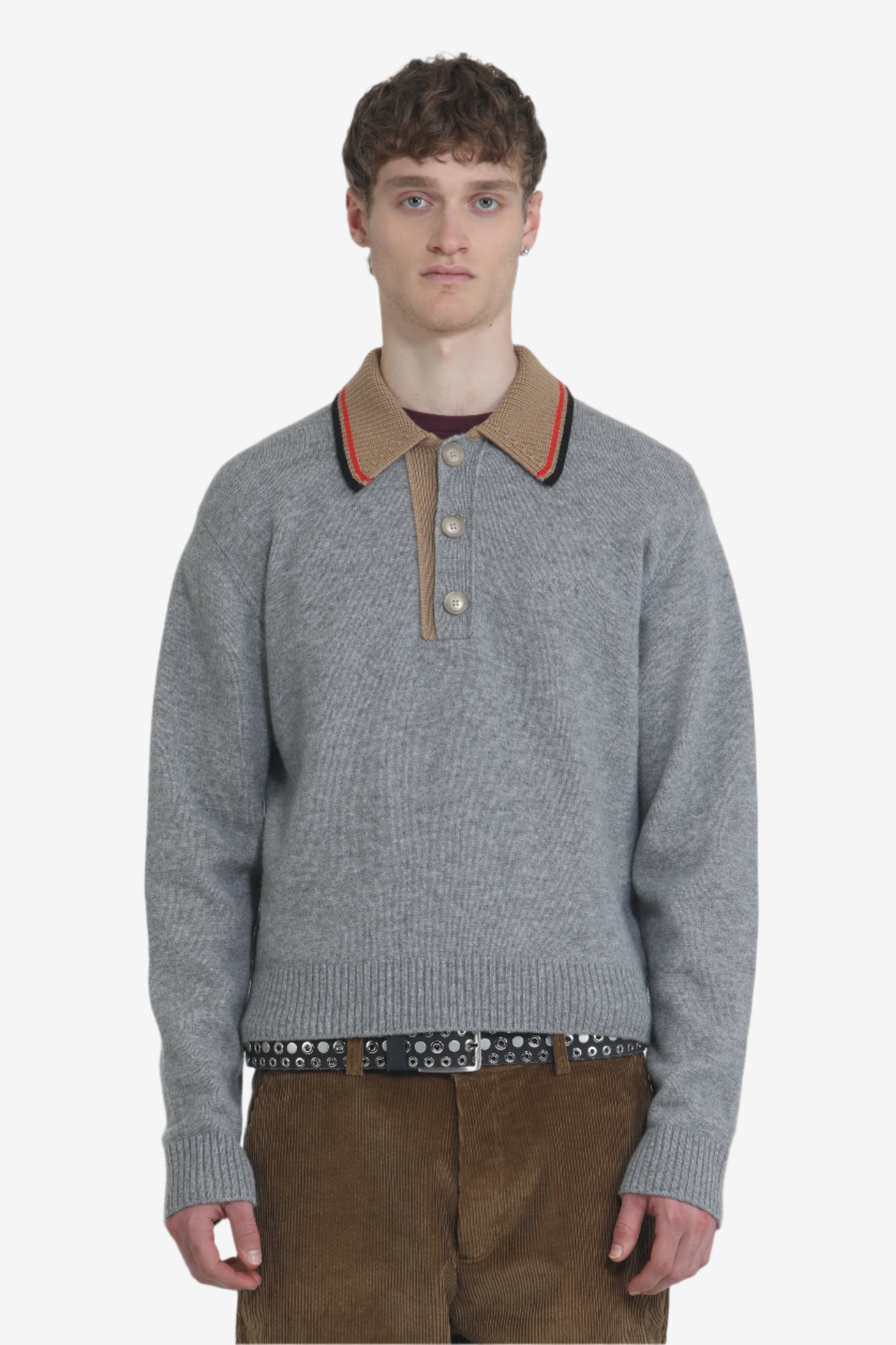 Maglione con colletto a contrasto