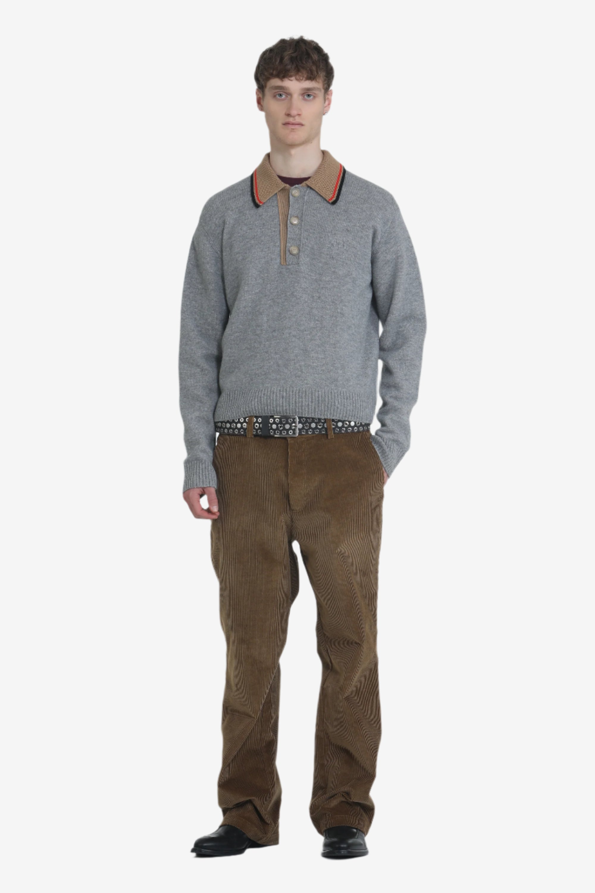 Maglione con colletto a contrasto