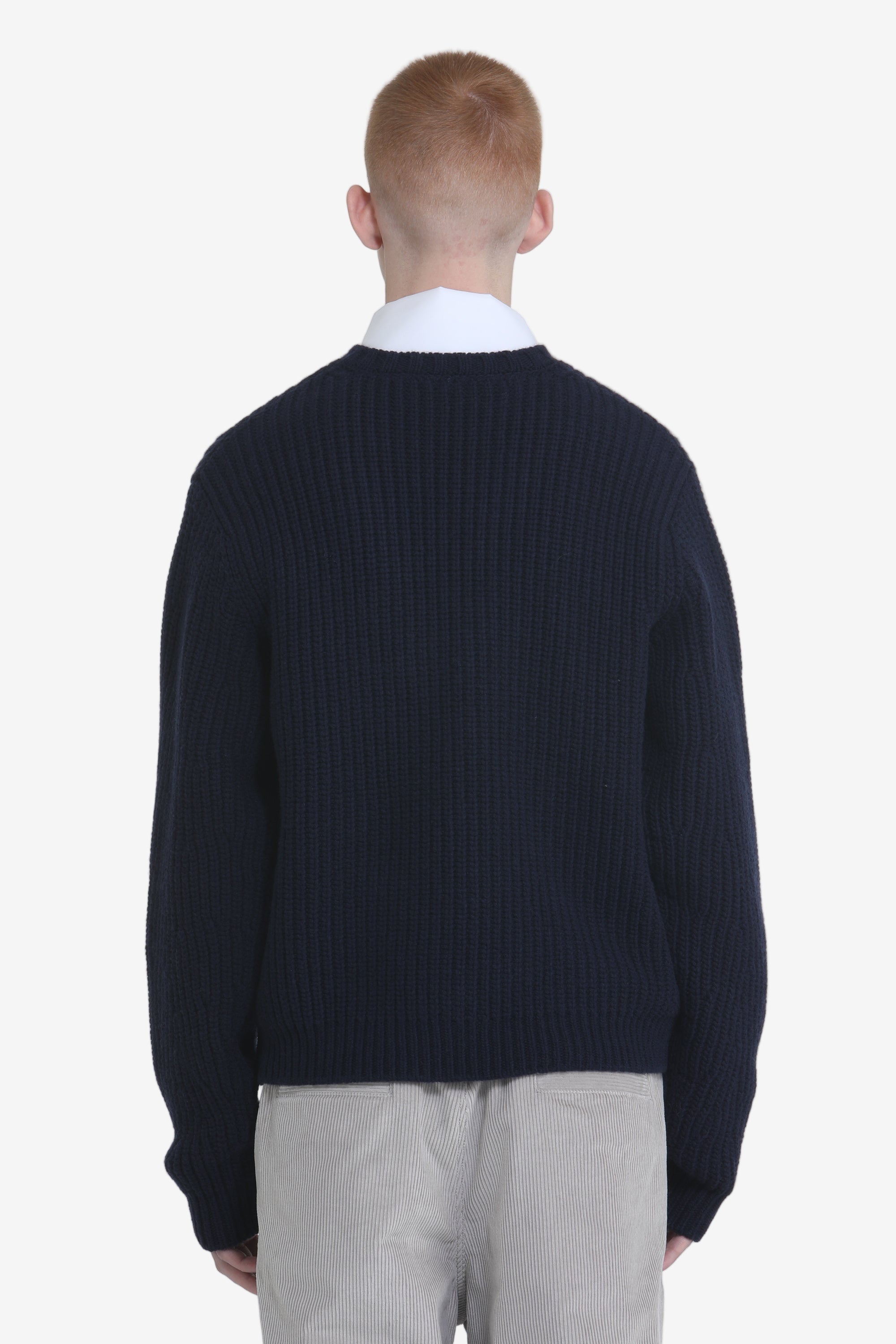 V-neck sweater with buttons and zip