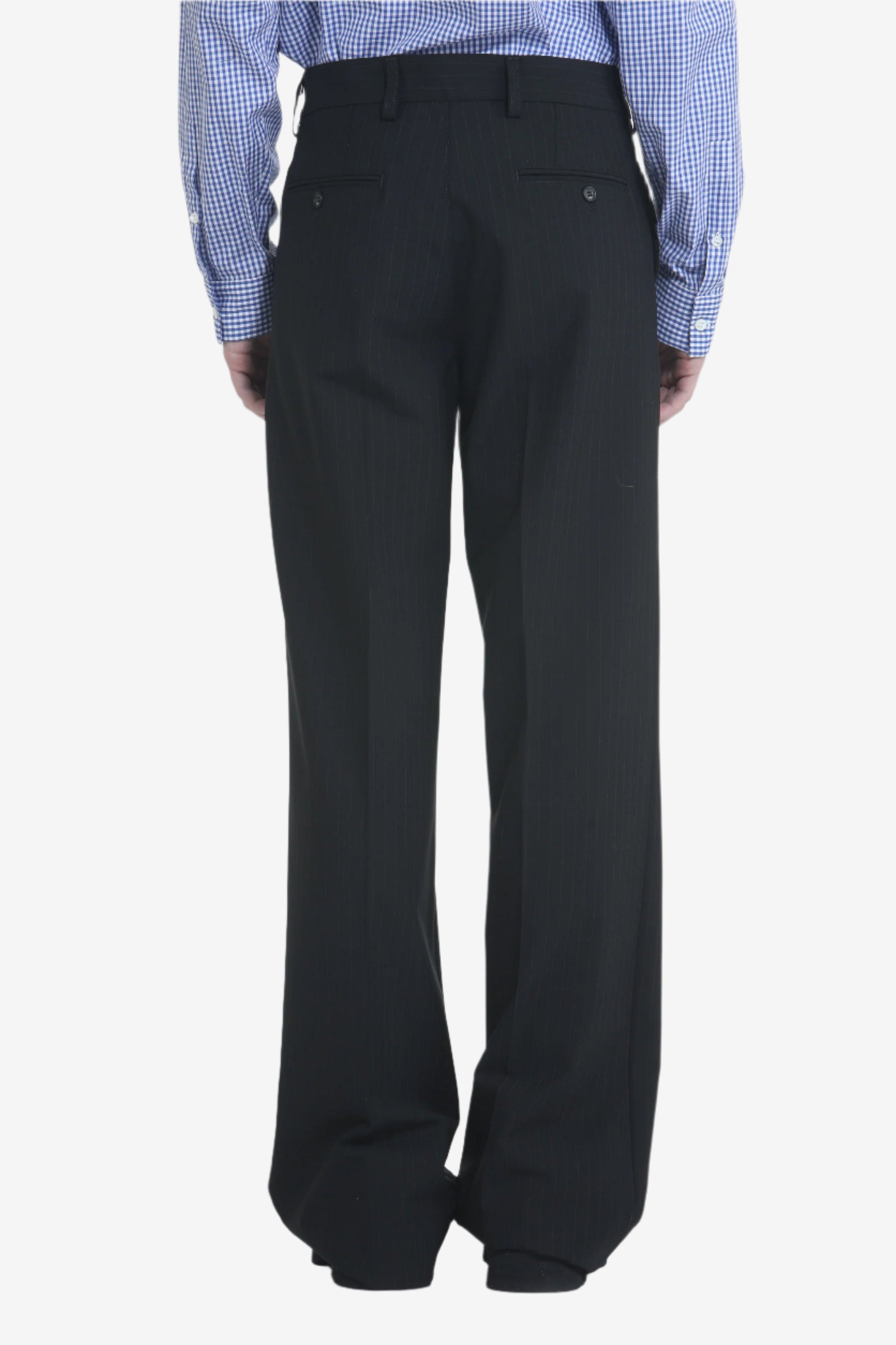 Straight fit pinstriped trousers