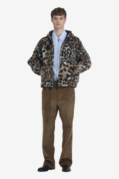 LINEN LEOPARD JACKET CLANE 正規品 今期 N21 | Leopard hooded jacket