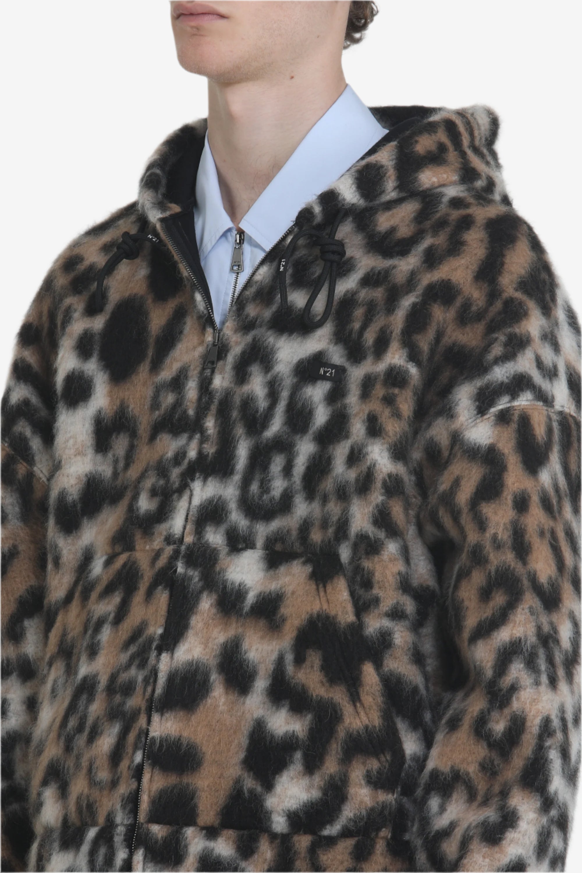 N21 | Leopard hooded jacket