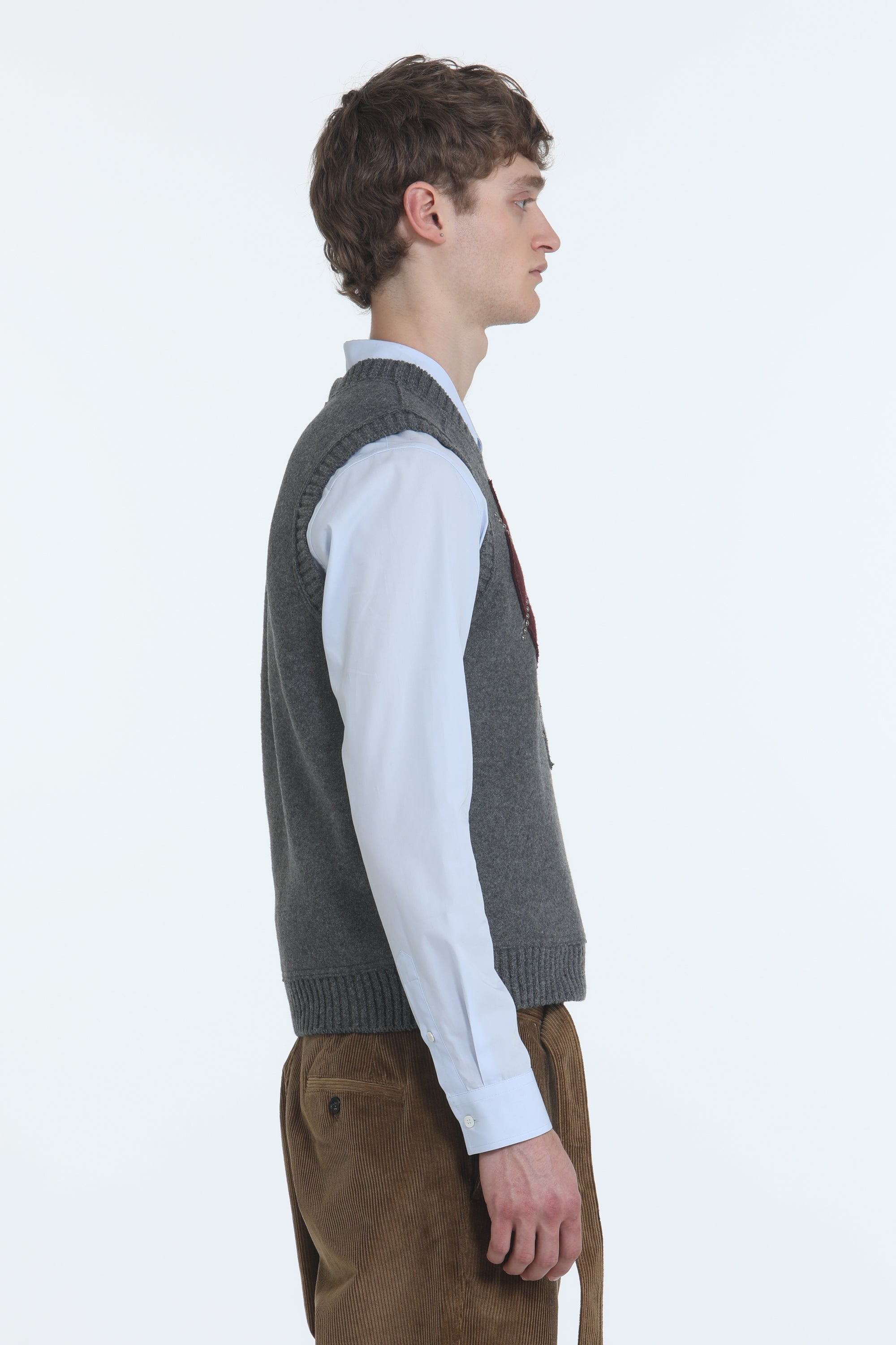 Argyle vest with studs