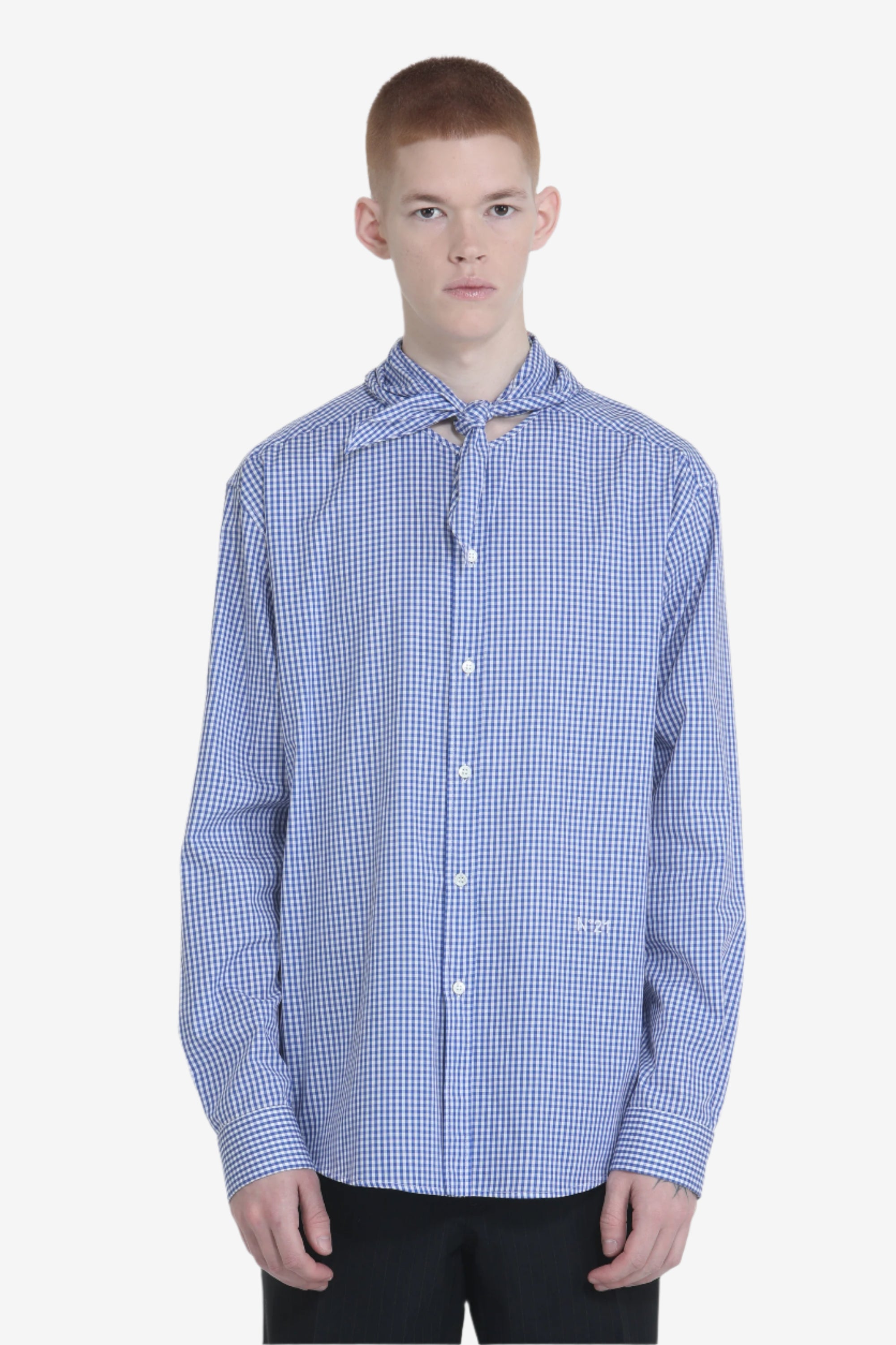 Camicia a quadretti con colletto bandana