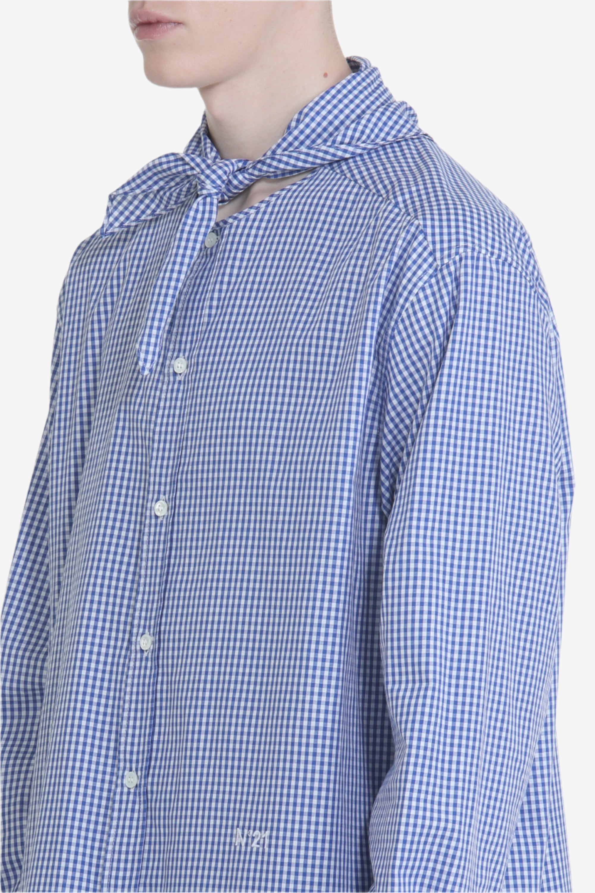 Camicia a quadretti con colletto bandana