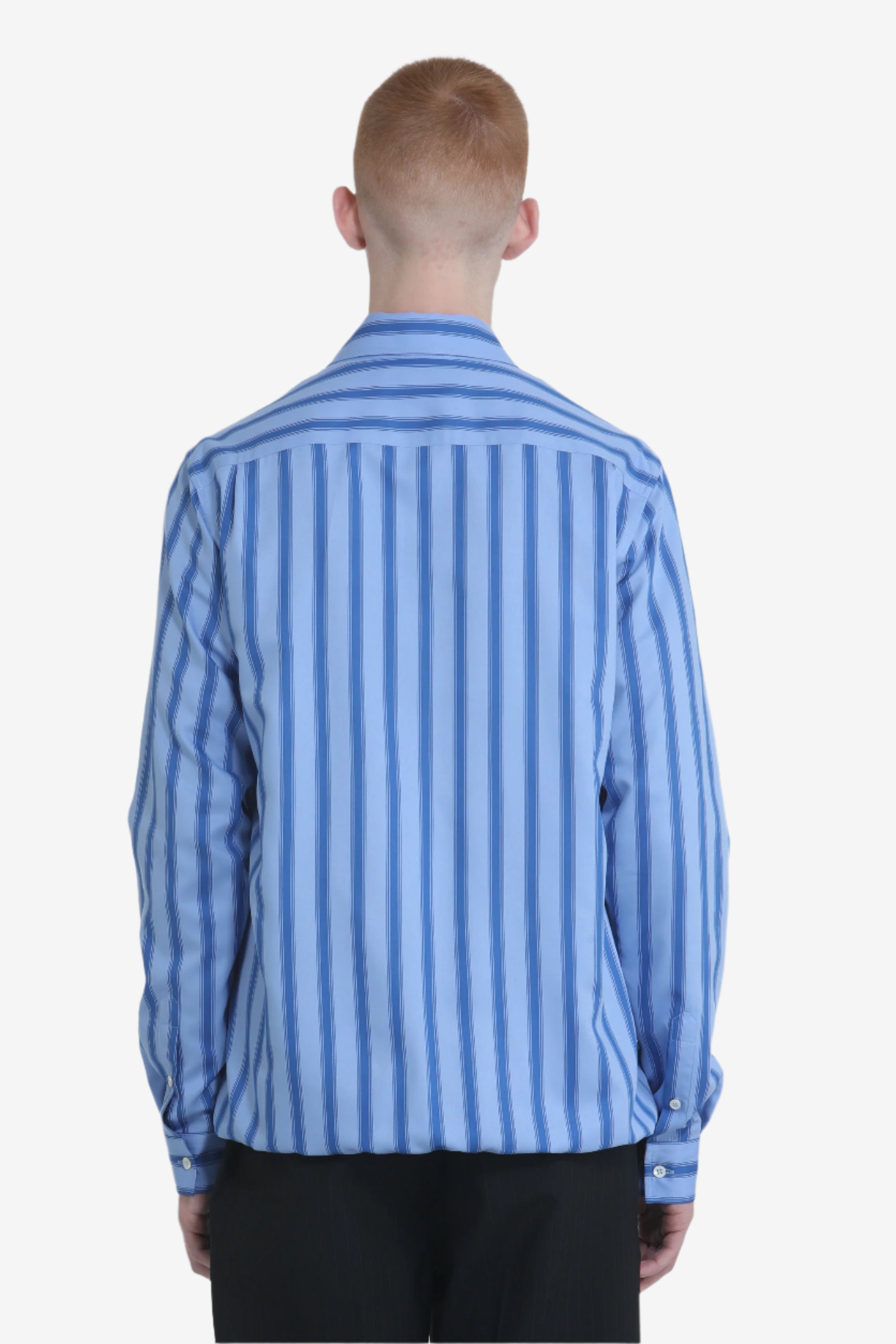 Striped shirt jacket with zip