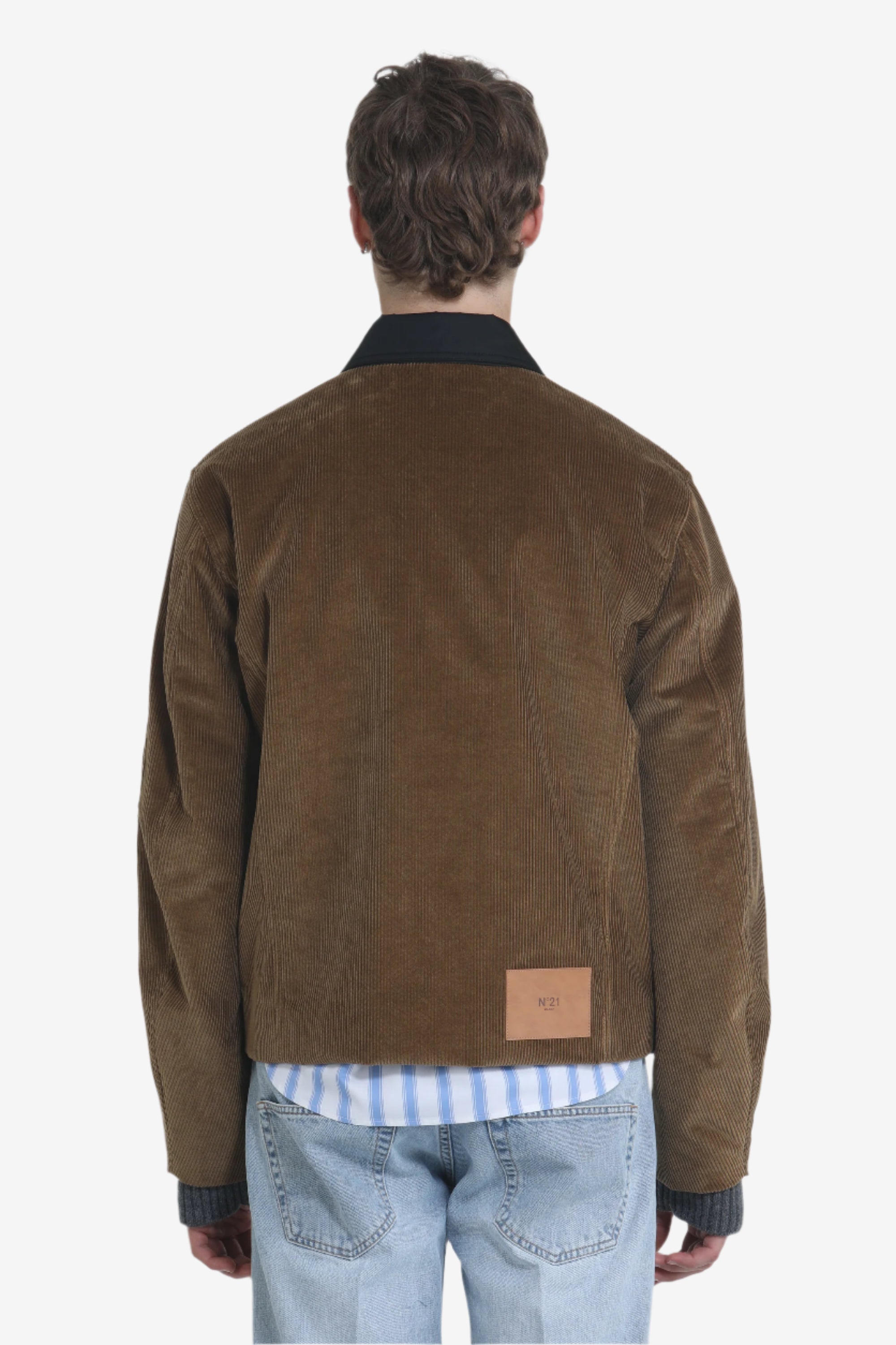 Corduroy jacket with contrast collar