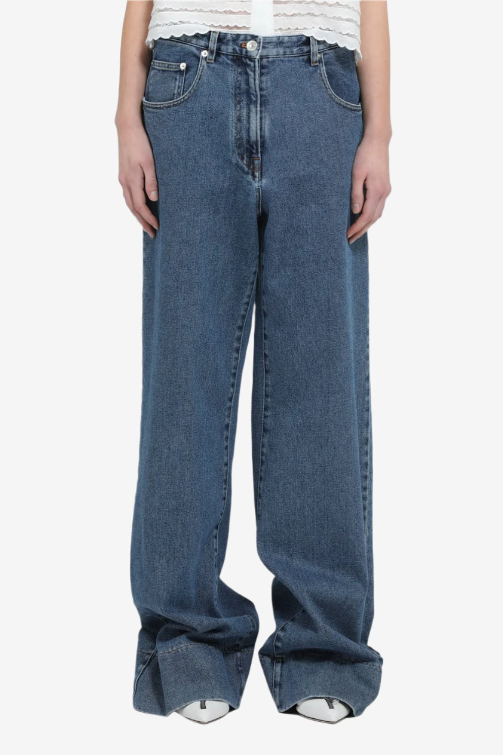 Relaxed fit denim trousers