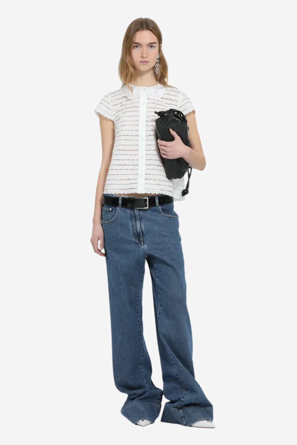 Relaxed fit denim trousers