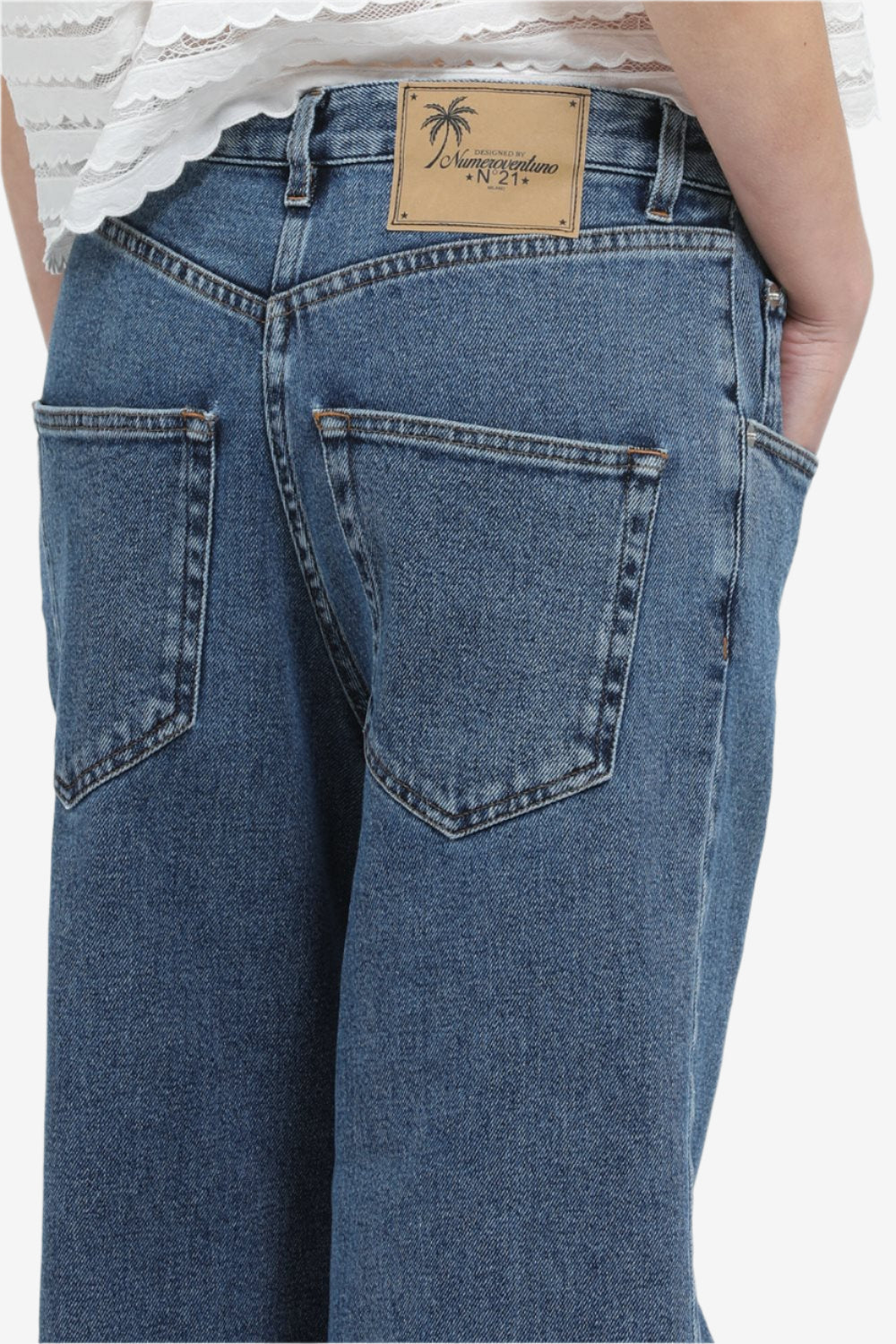 Relaxed fit denim trousers