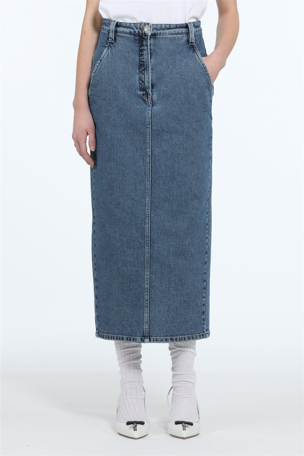 Denim Pencil Skirt