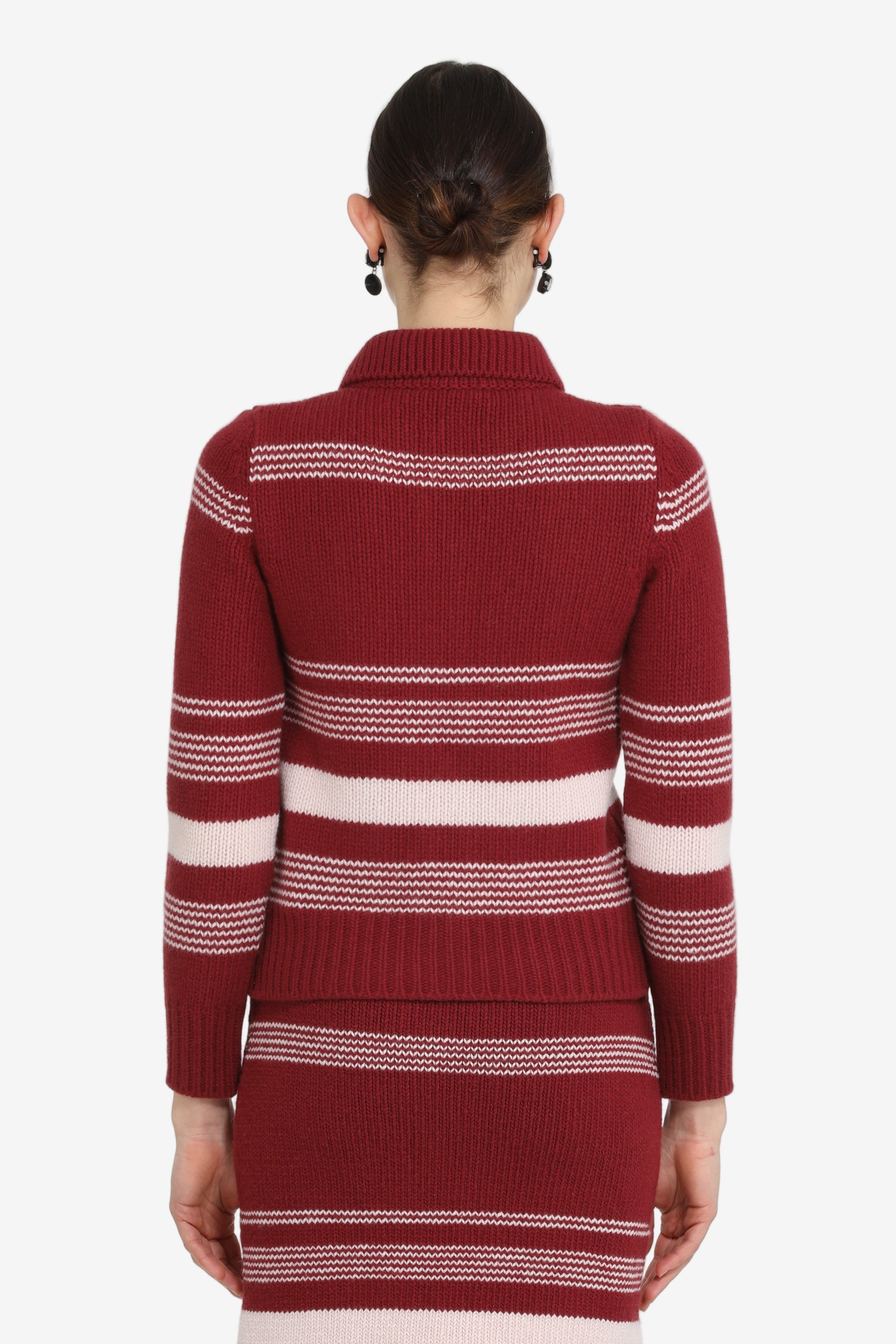 Striped cardigan with collar