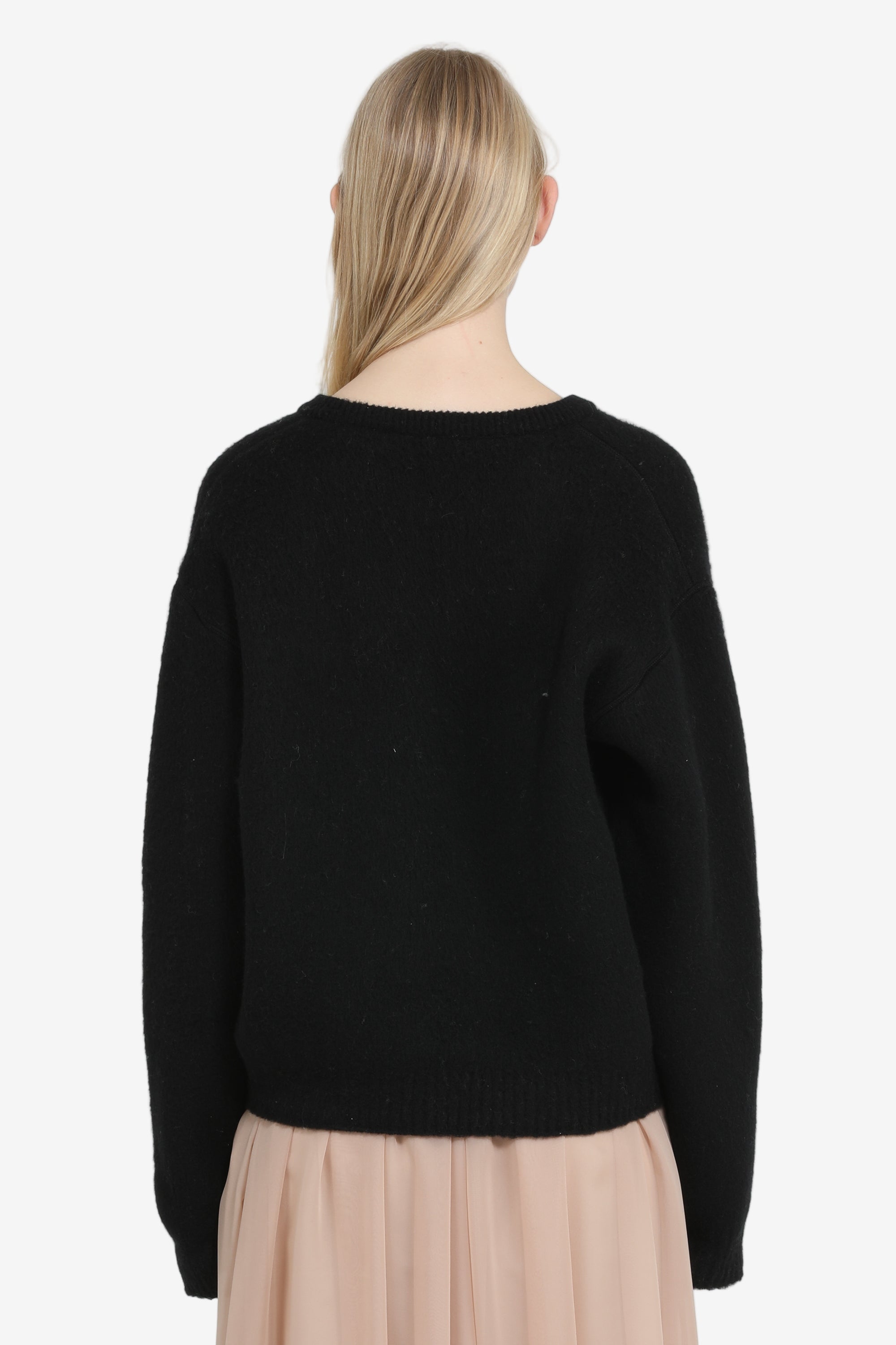 Deep-neckline sweater