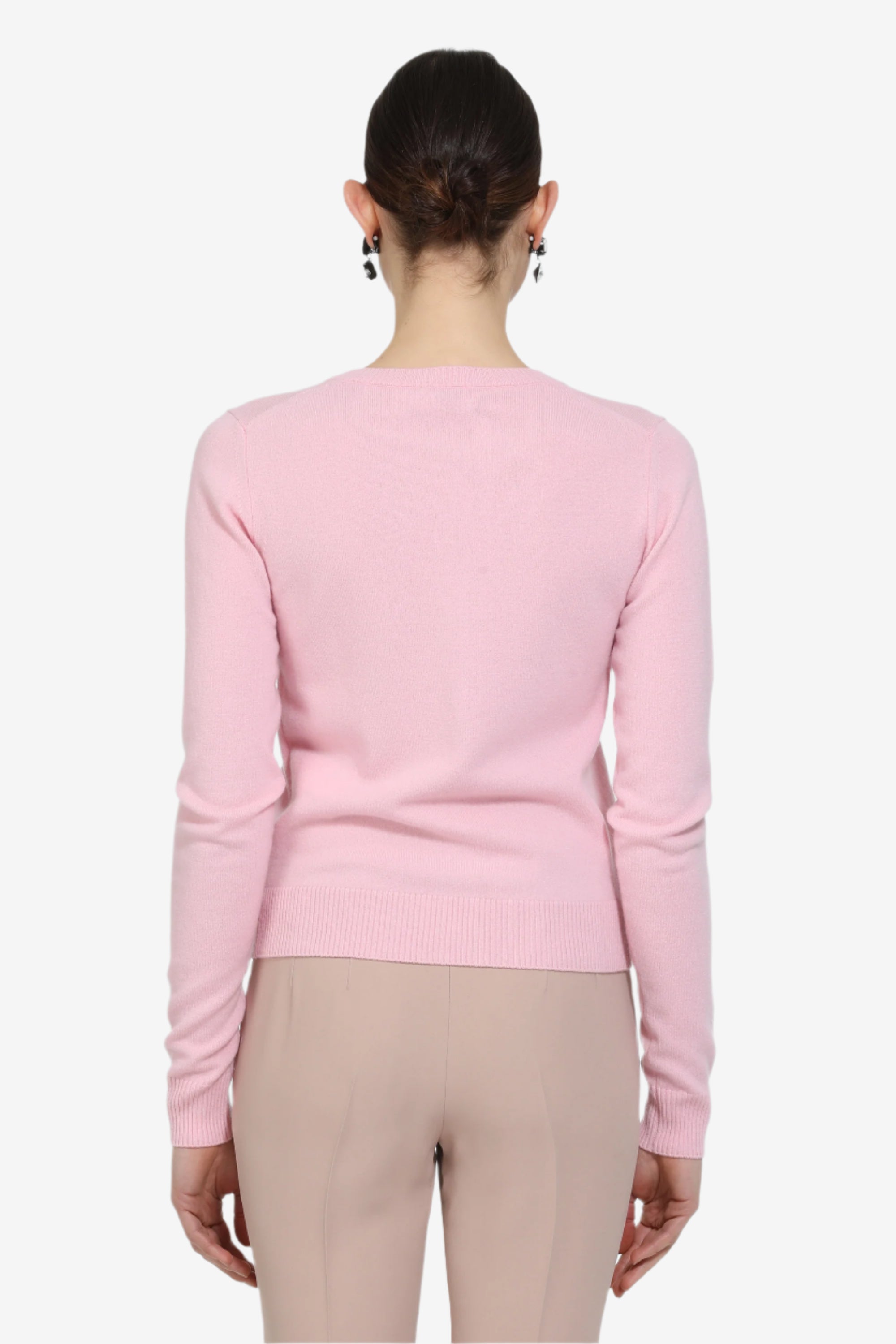 Crewneck cardigan with logo