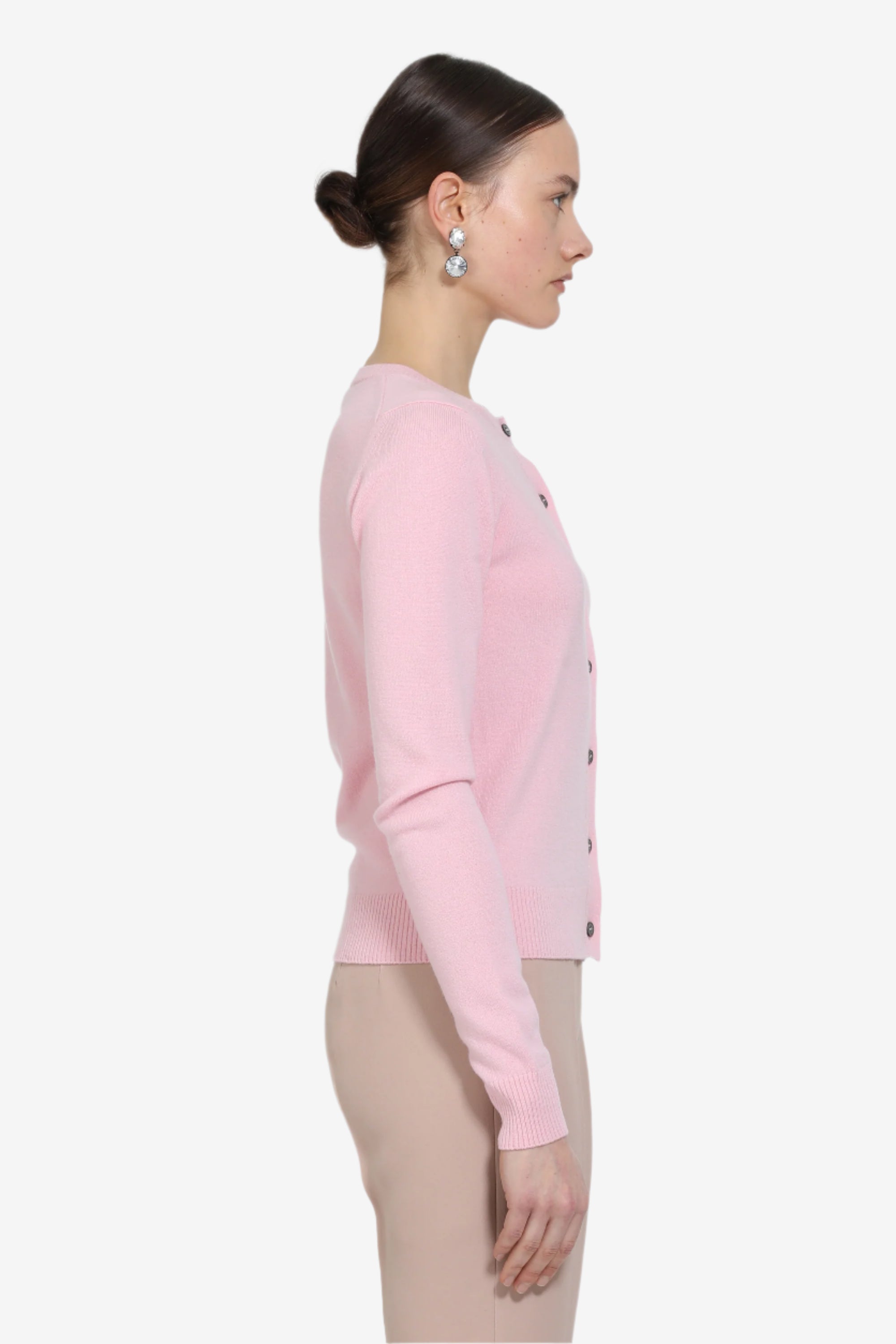 Crewneck cardigan with logo