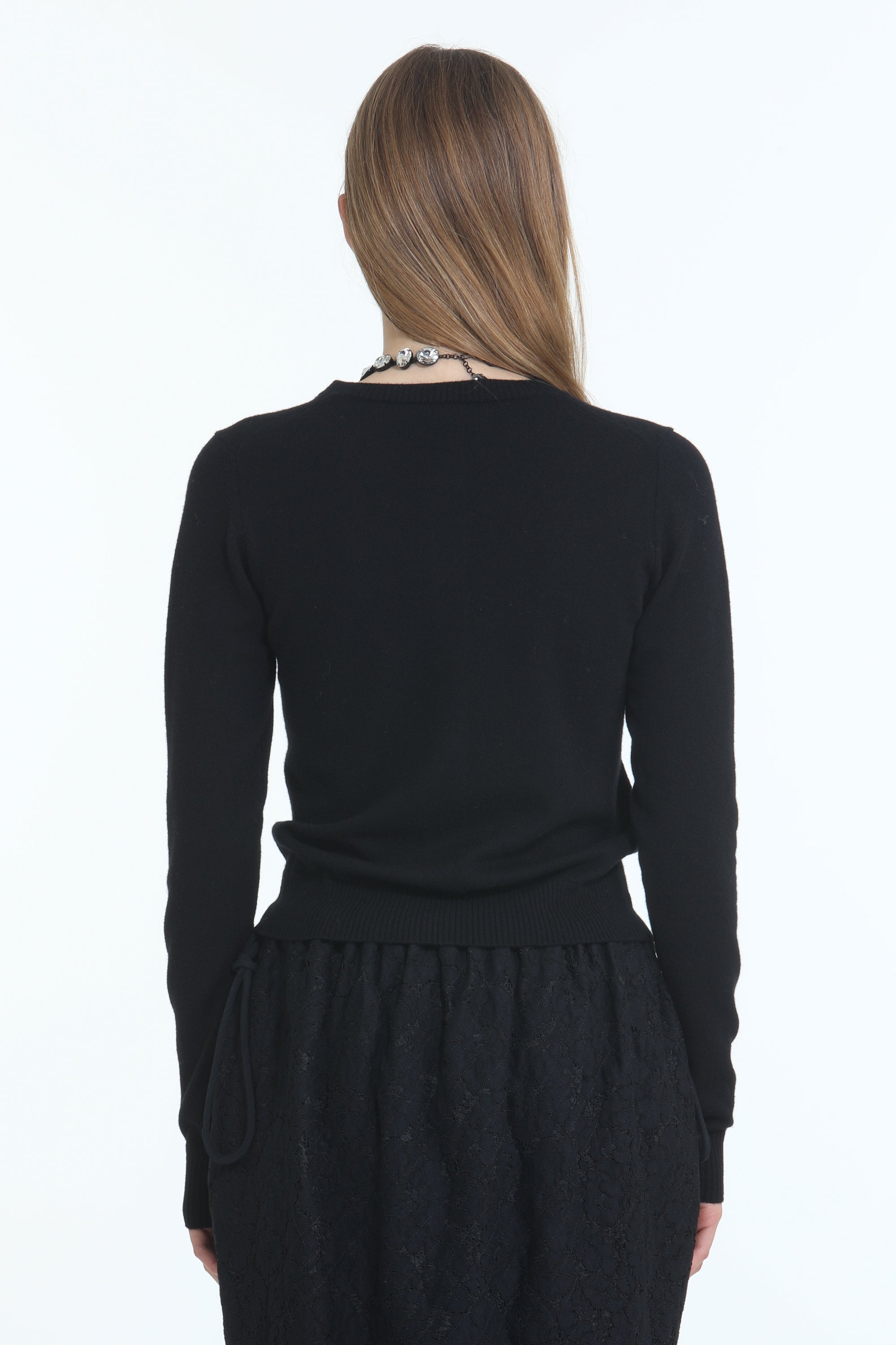 Crewneck cardigan with logo