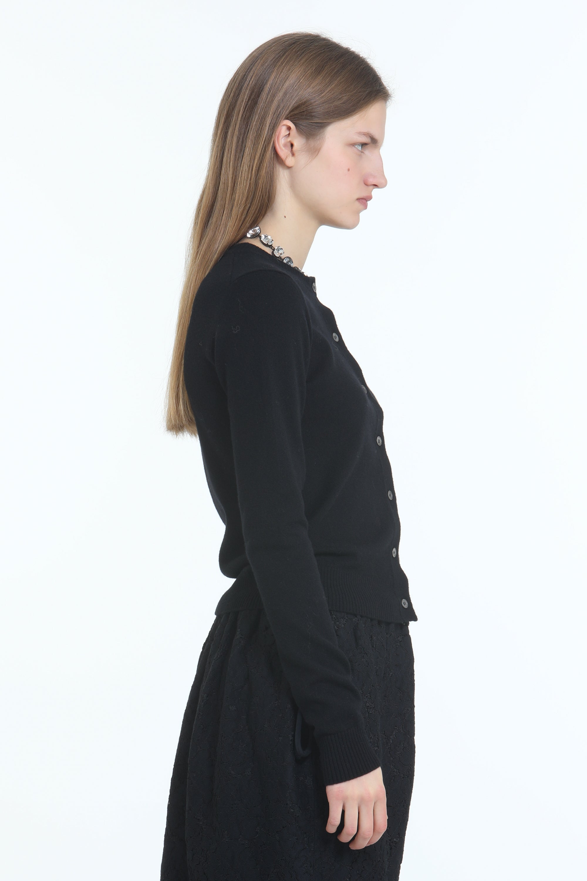 Crewneck cardigan with logo