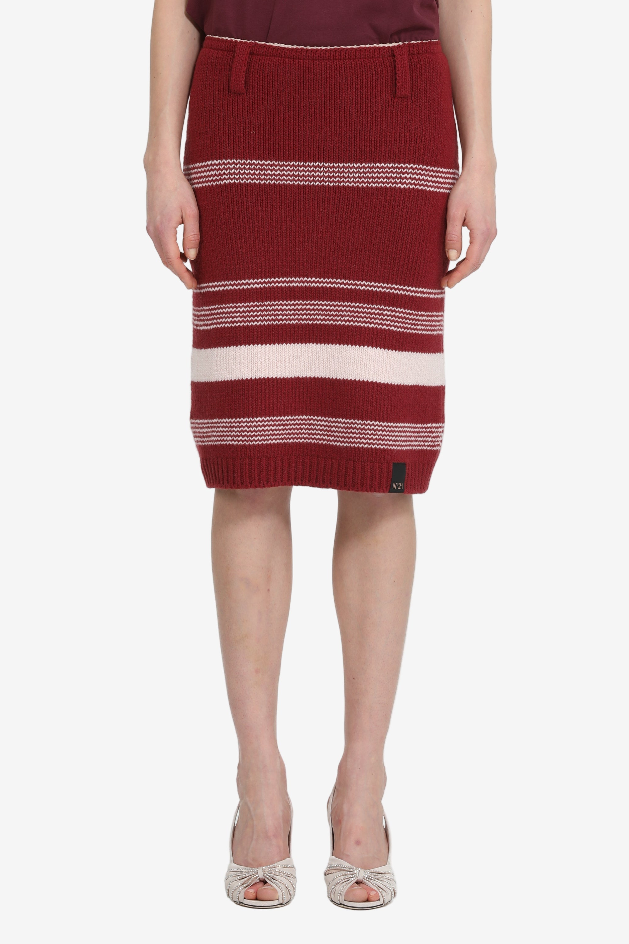 Striped knit skirt