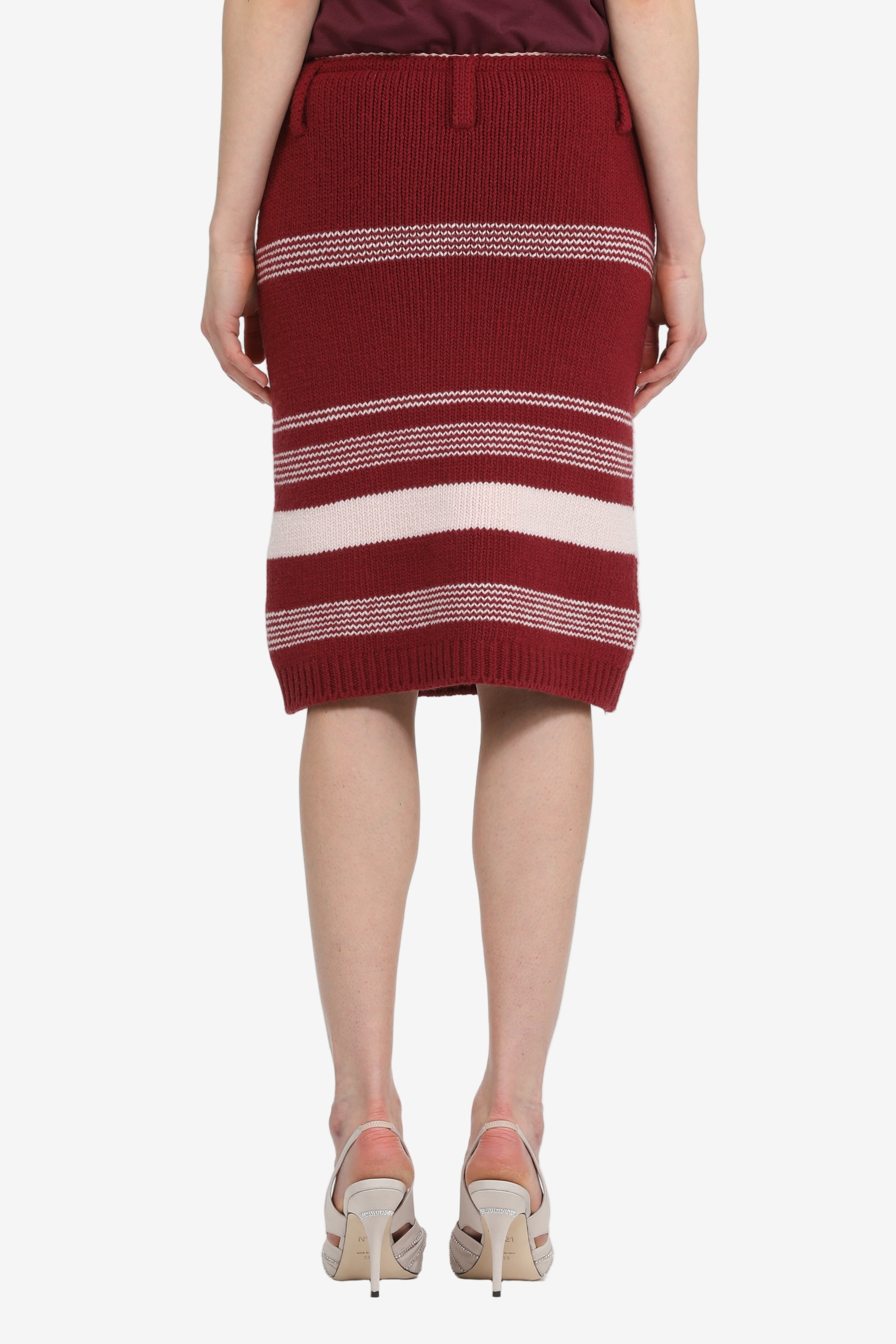 Striped knit skirt