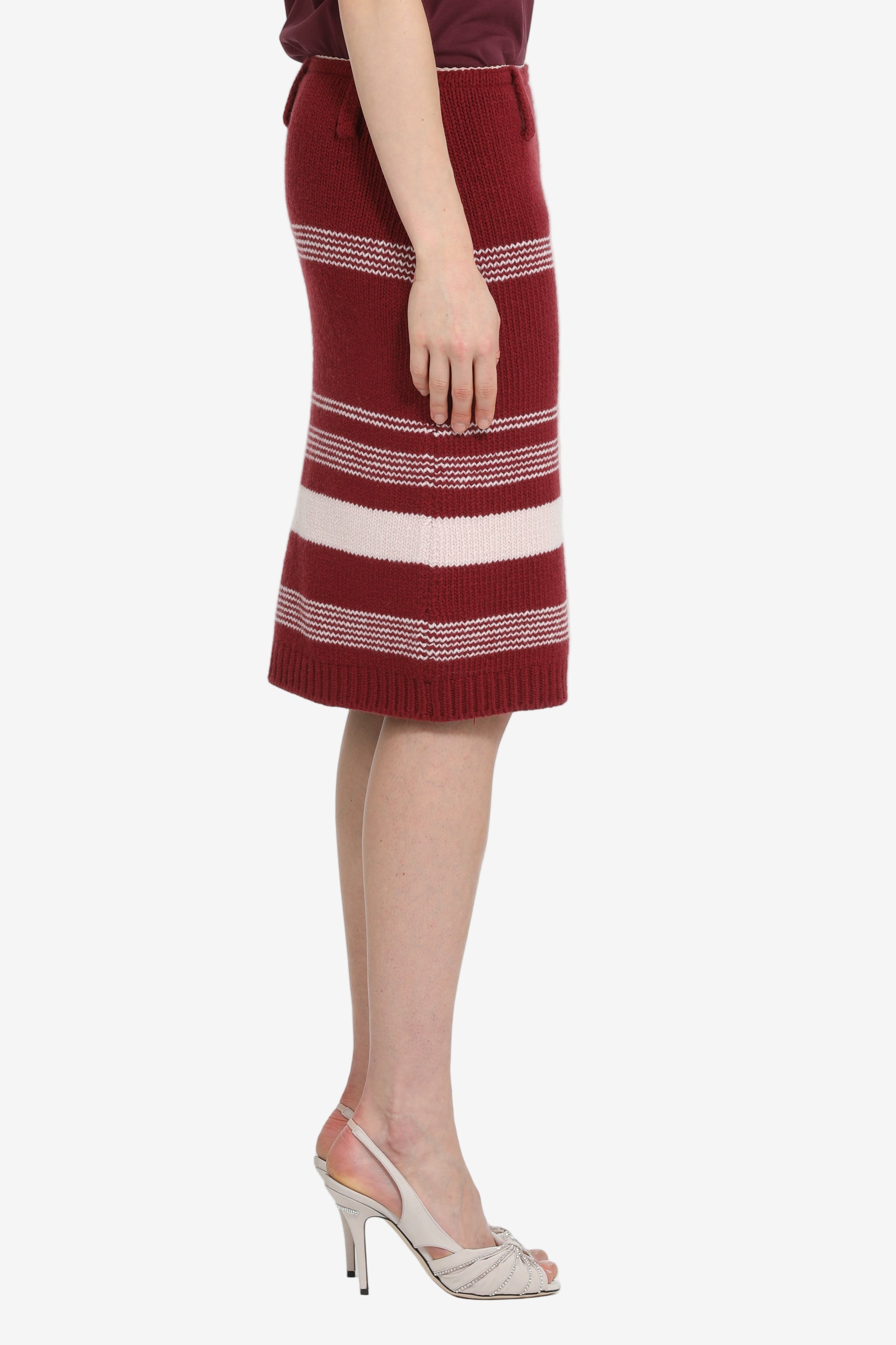 Striped knit skirt