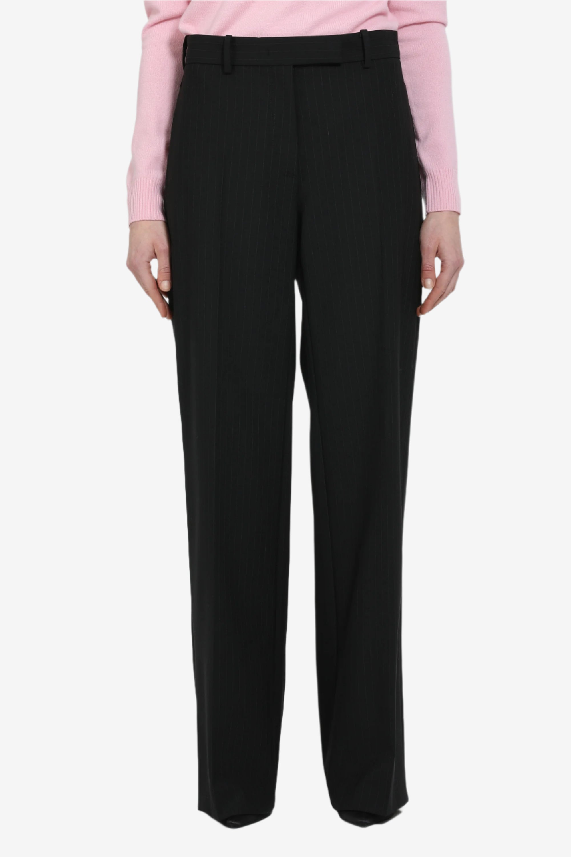 Pantalone palazzo con passanti rigato
