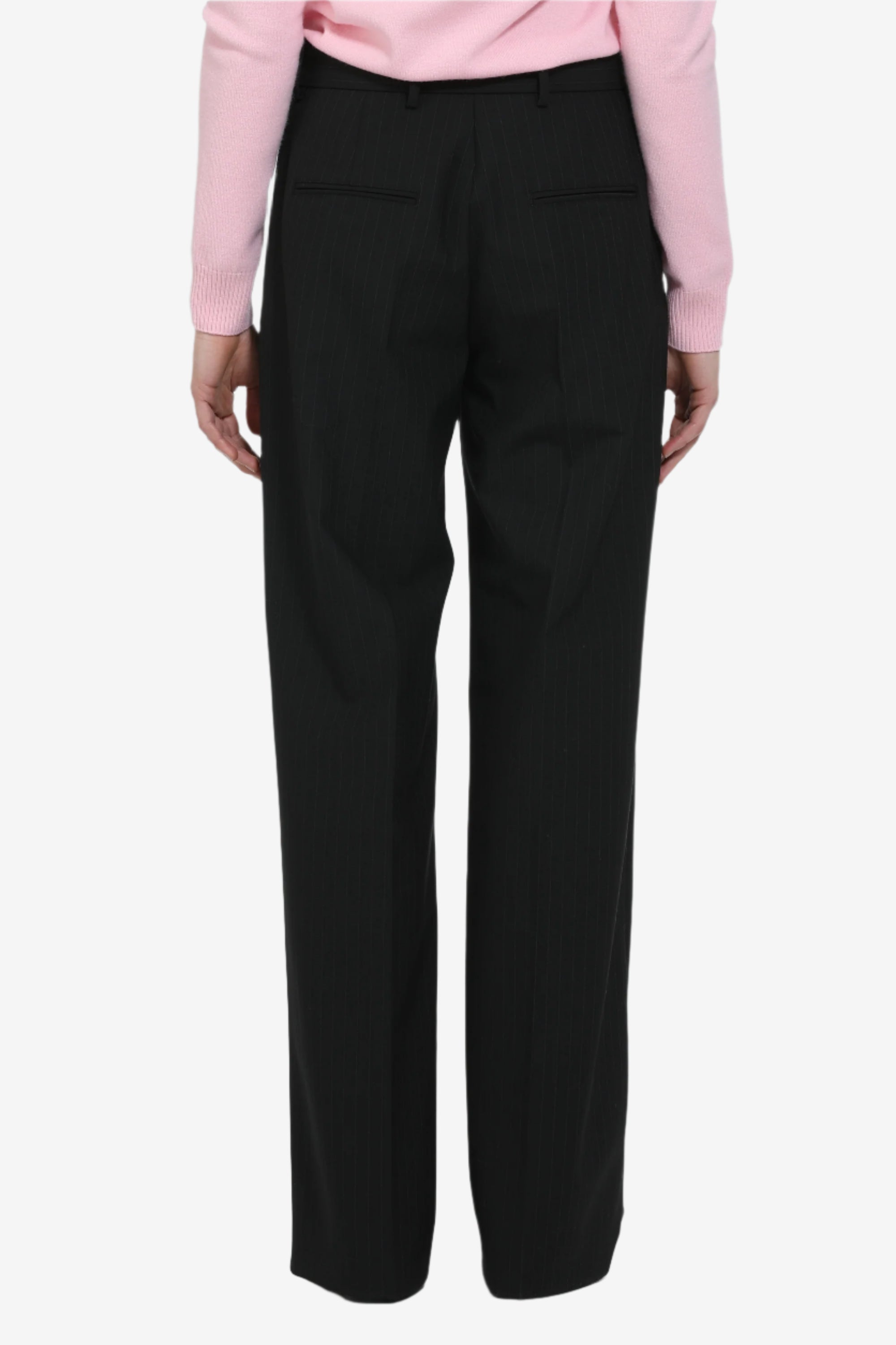 Pantalone palazzo con passanti rigato