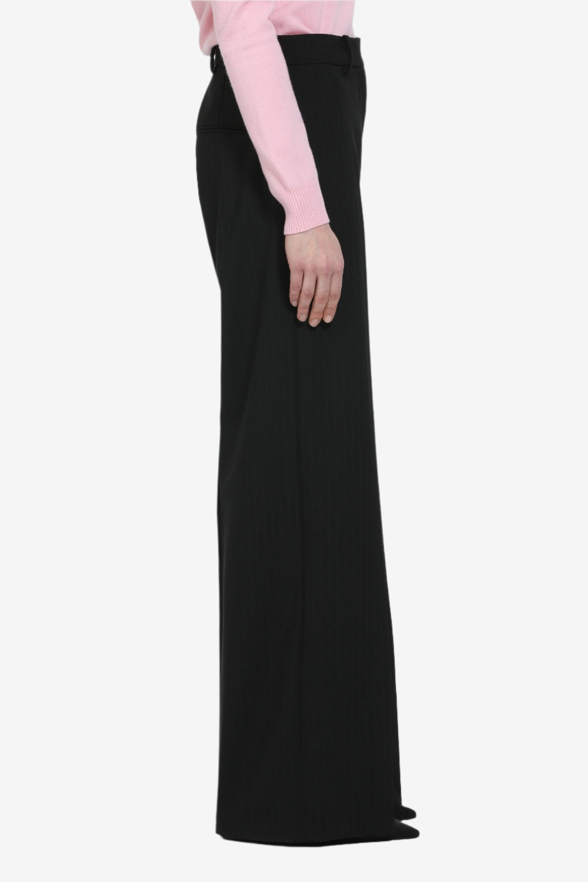 Pantalone palazzo con passanti rigato