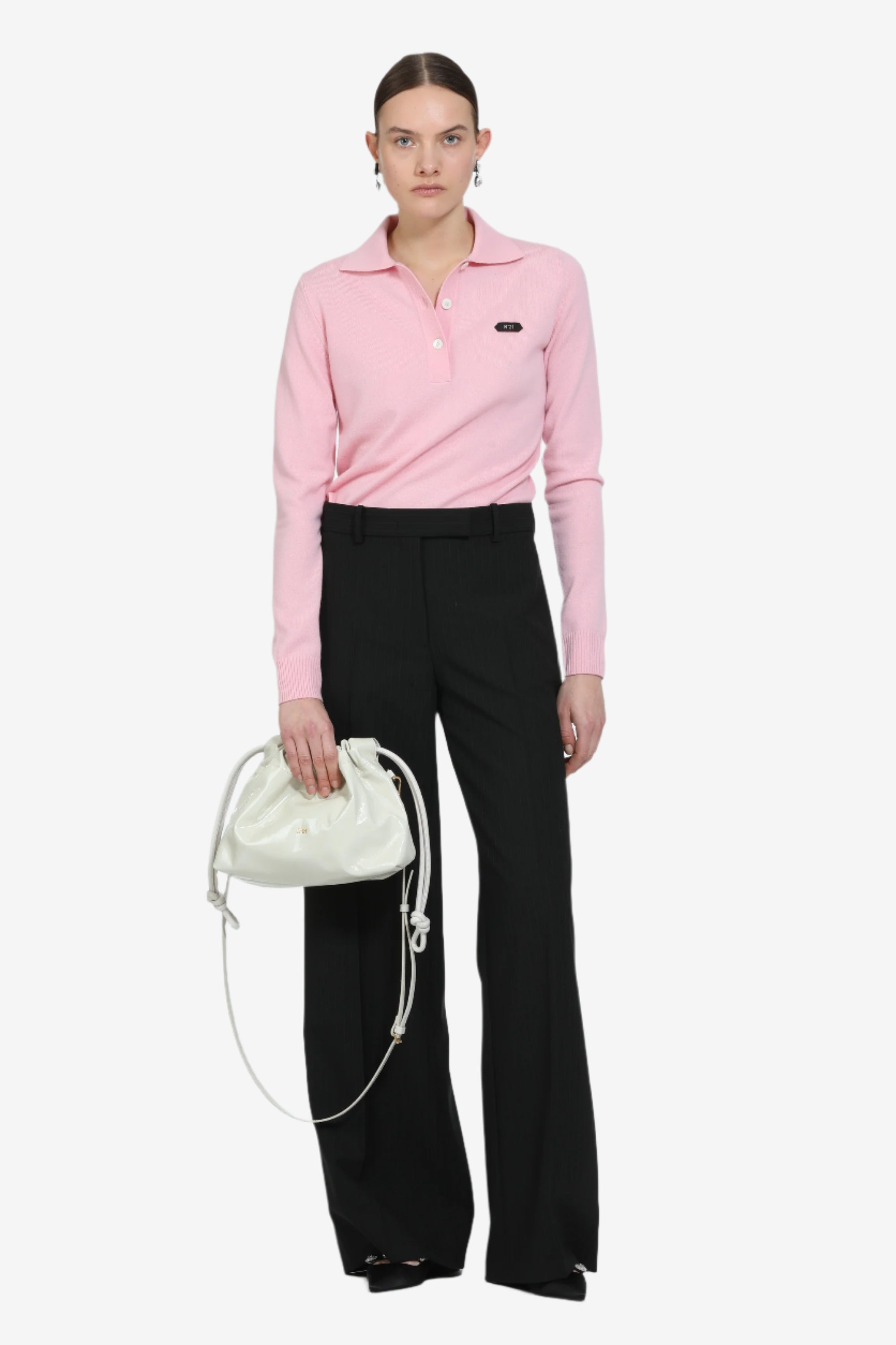 Pantalone palazzo con passanti rigato