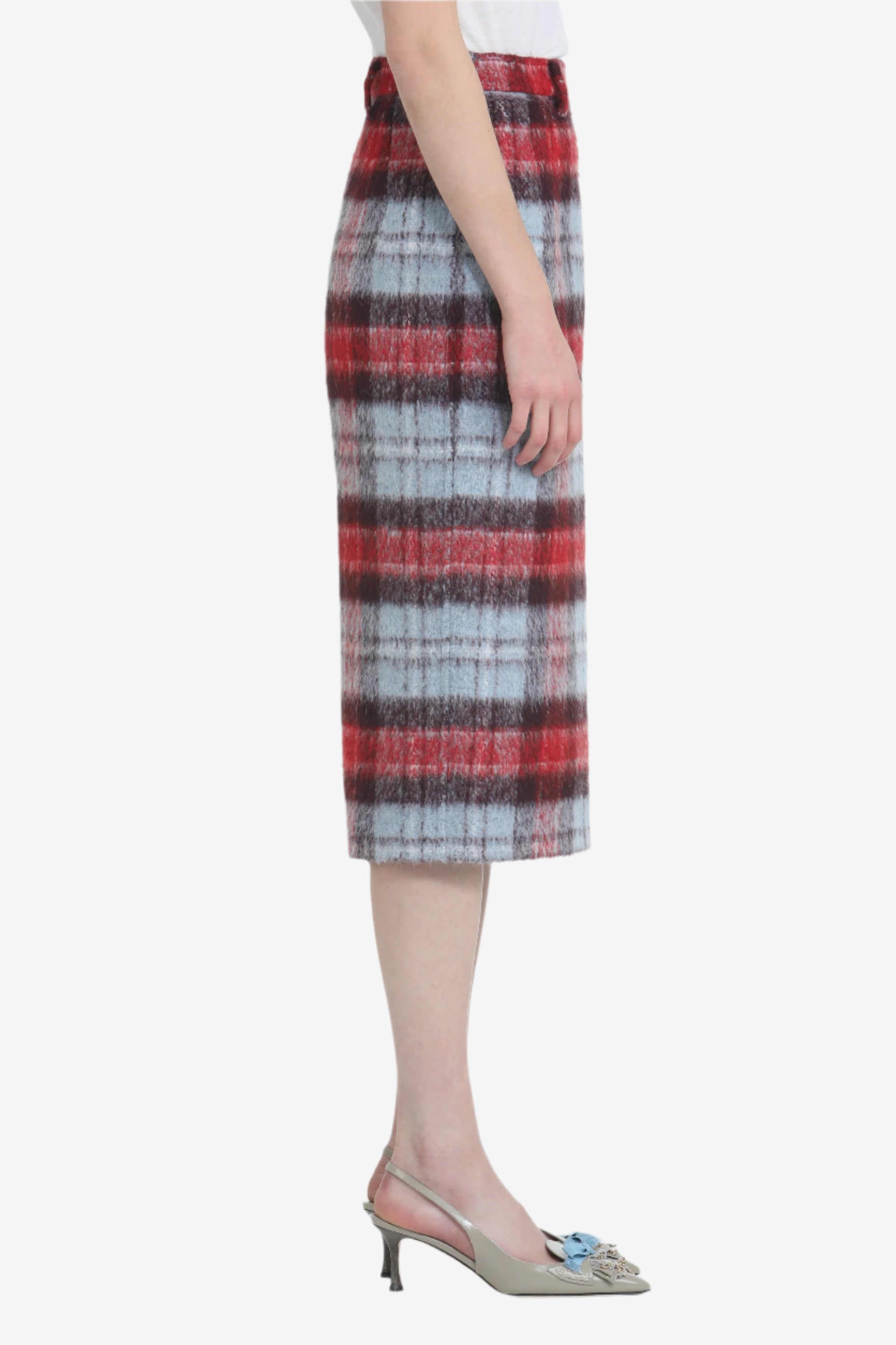 Checked pencil skirt