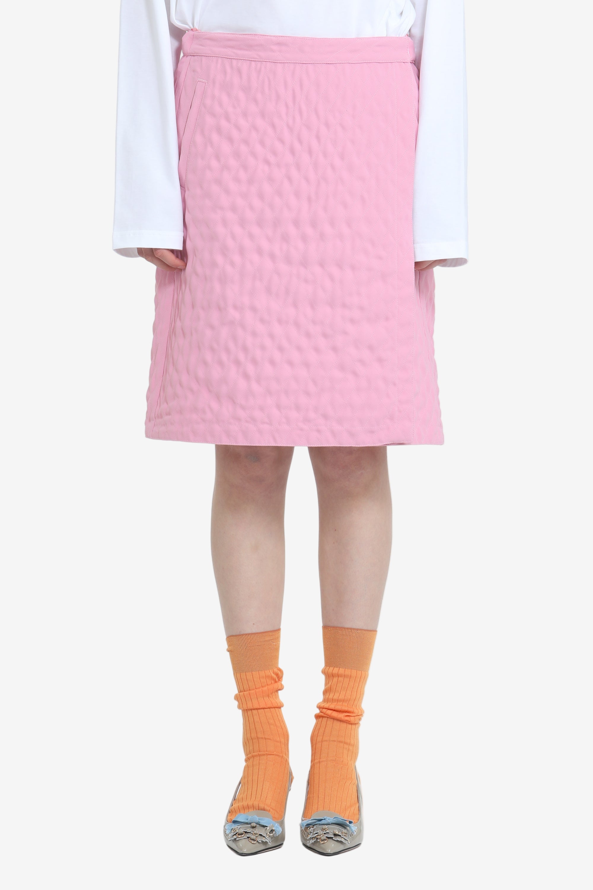 Above-the-knee wrap skirt