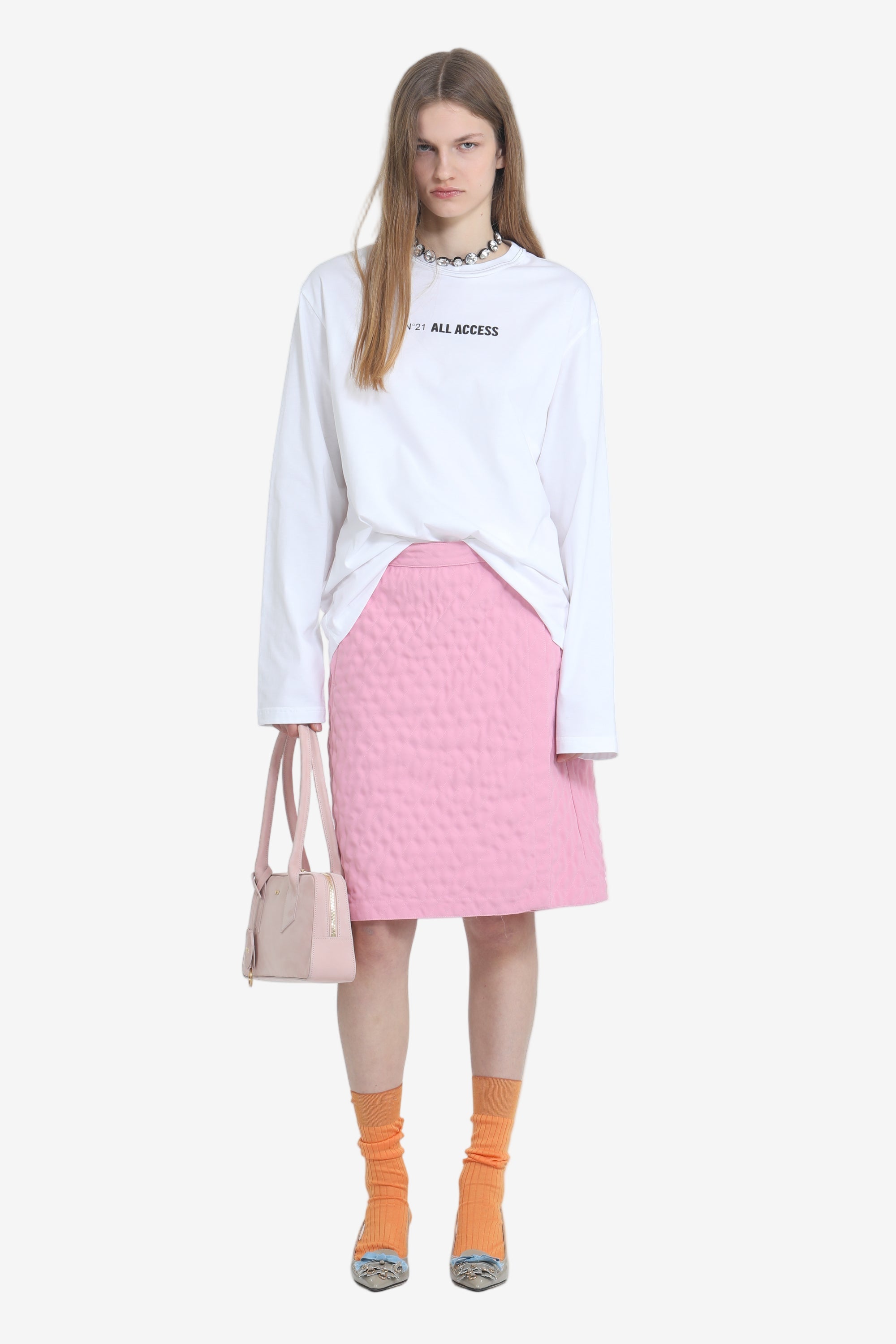 Above-the-knee wrap skirt