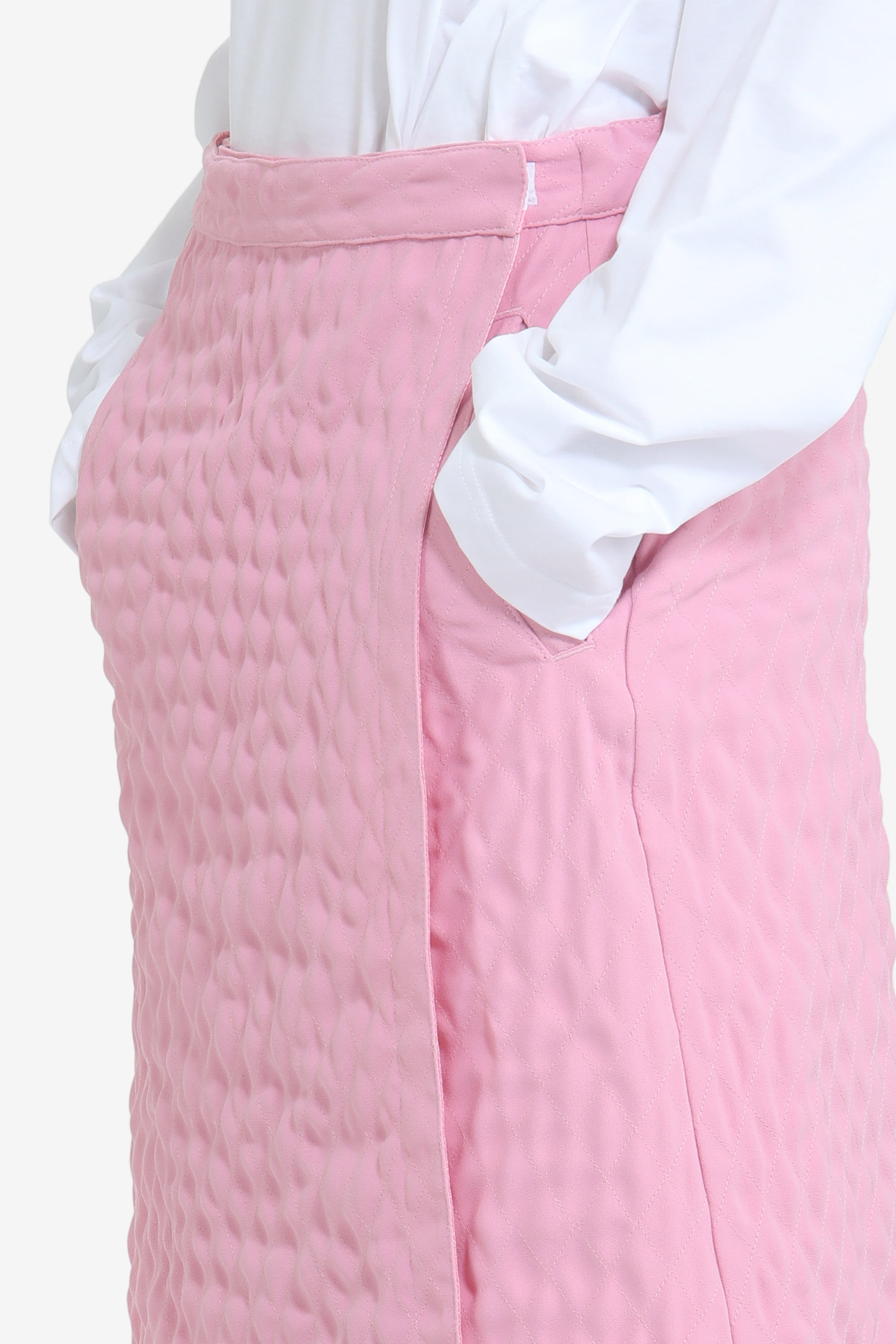 Above-the-knee wrap skirt