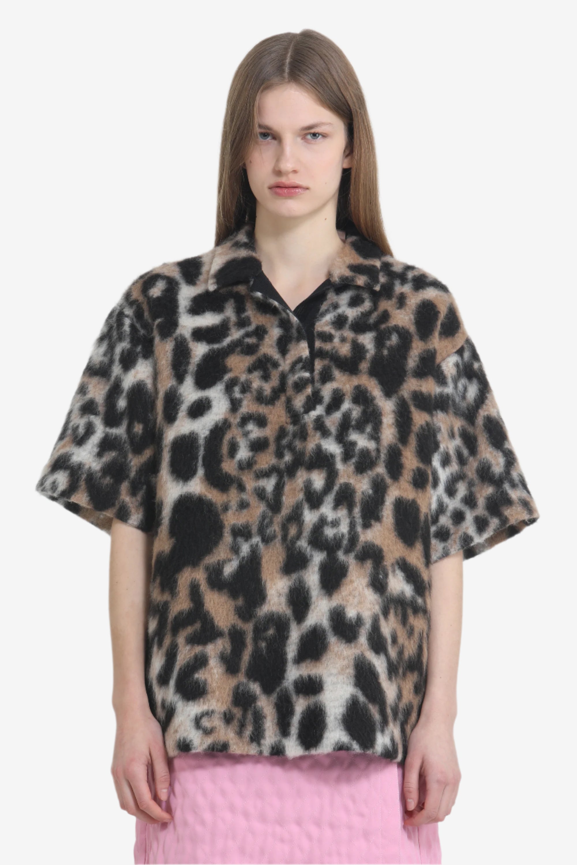 Leopard effect shirt sweatshirt
