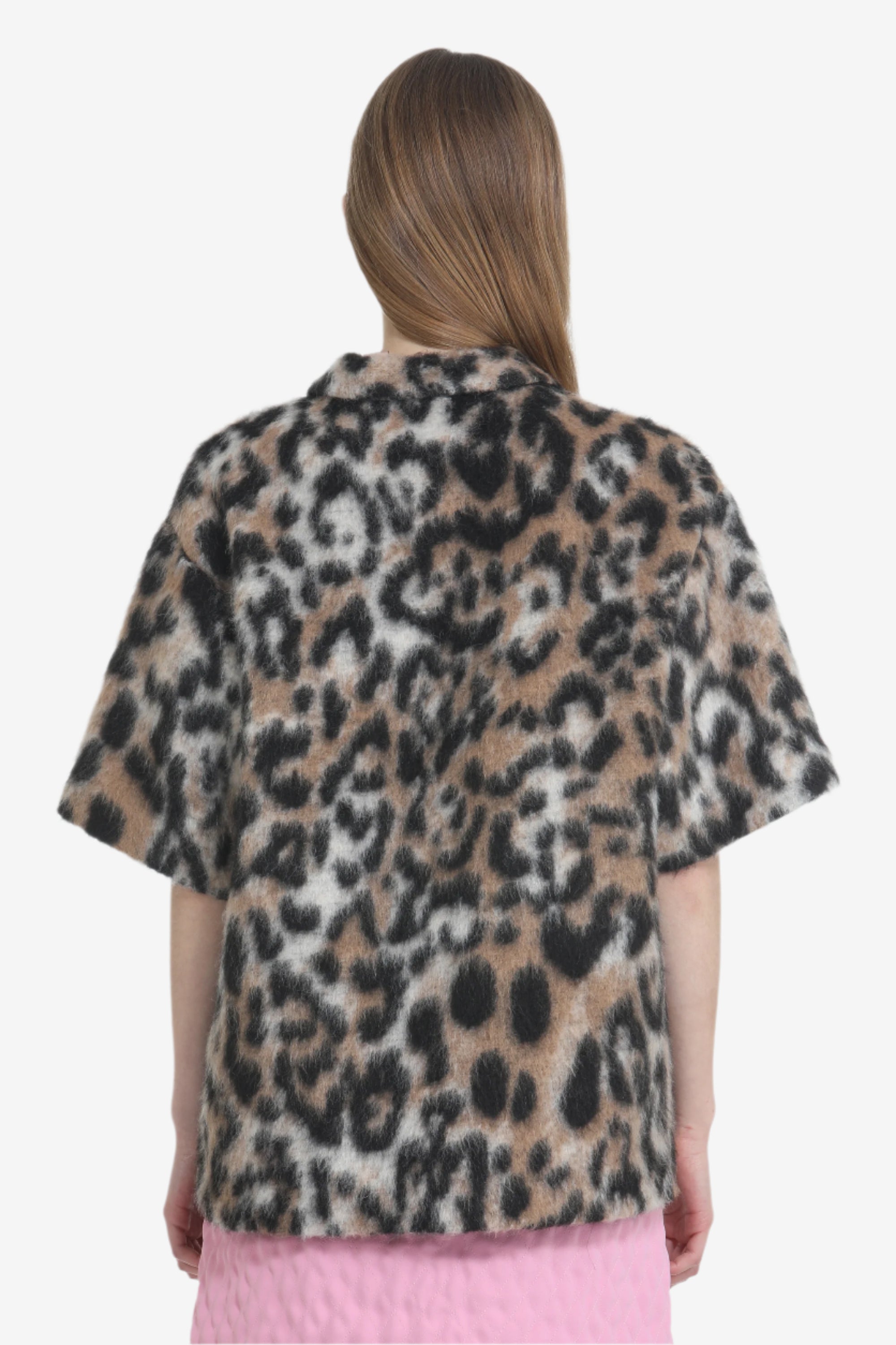 Leopard effect shirt sweatshirt