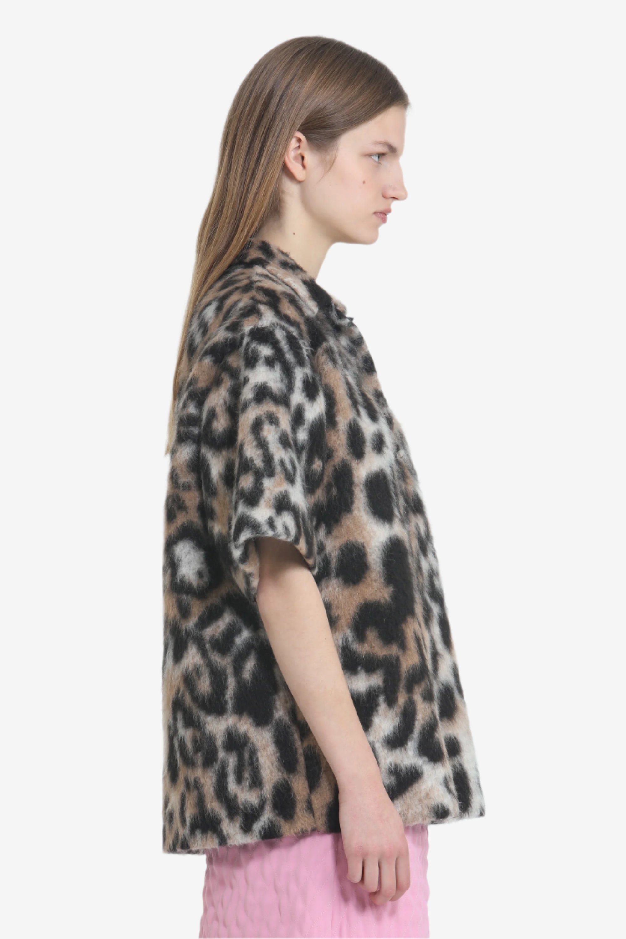 Leopard effect shirt sweatshirt