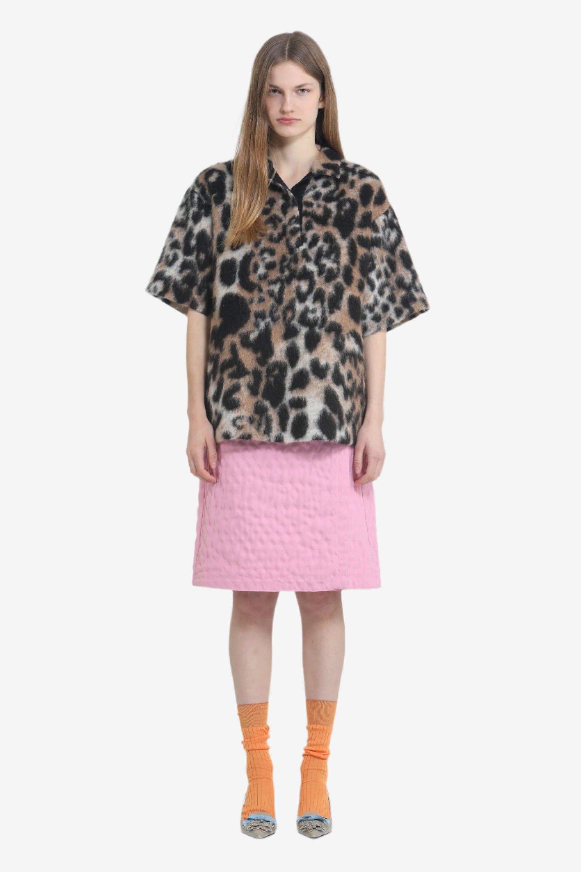 Leopard effect shirt sweatshirt