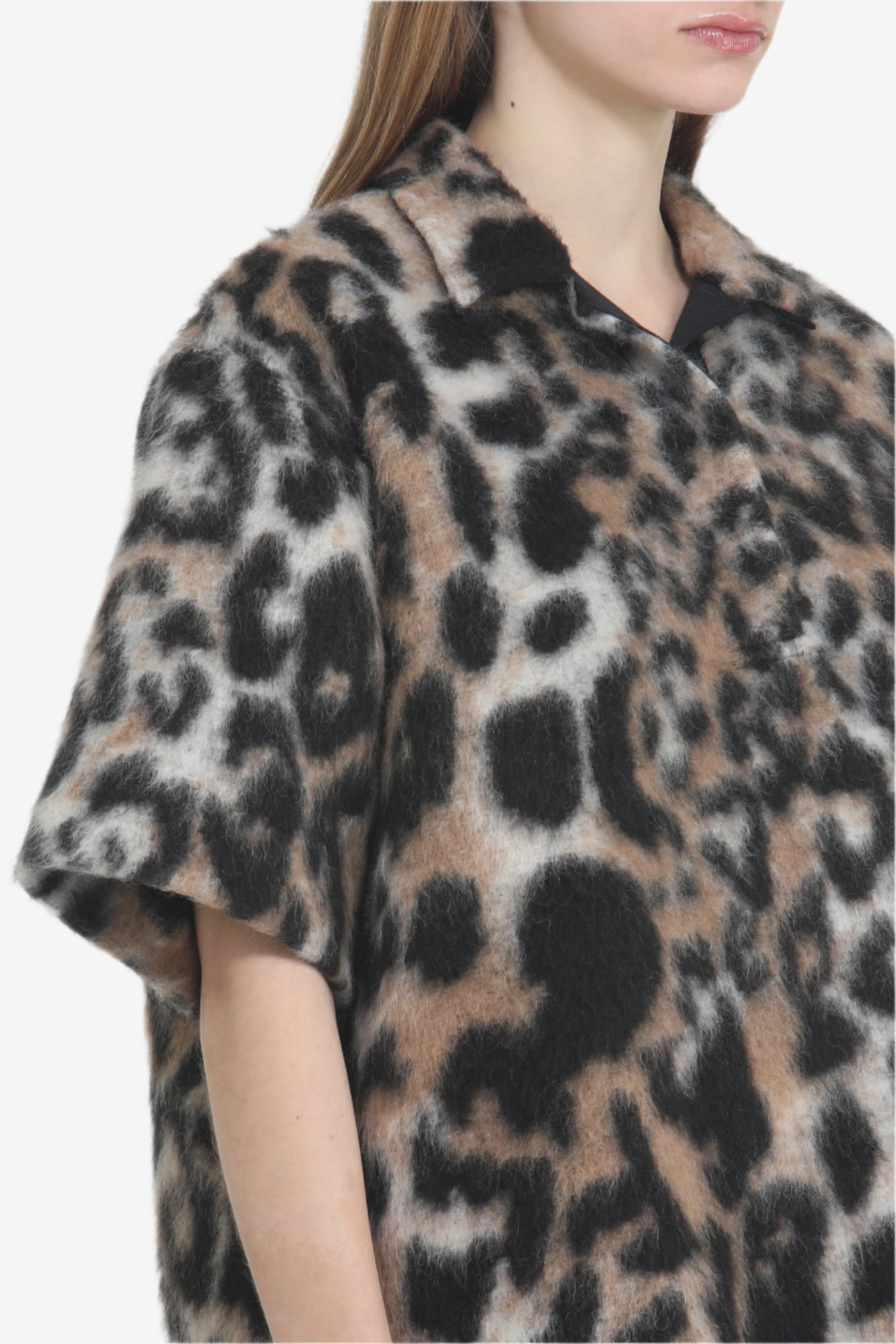 Leopard effect shirt sweatshirt