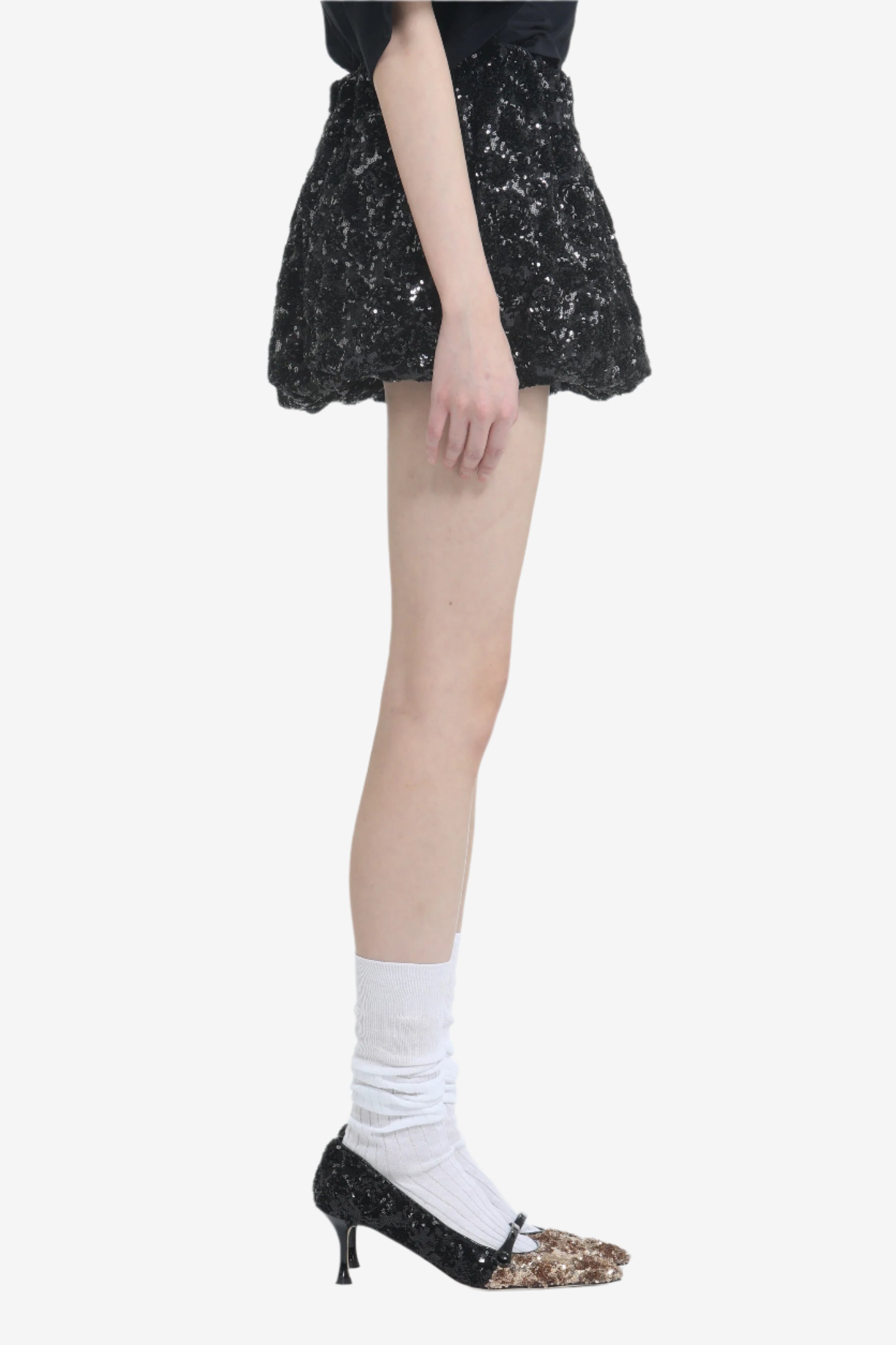 Minigonna con tessuto paillettes