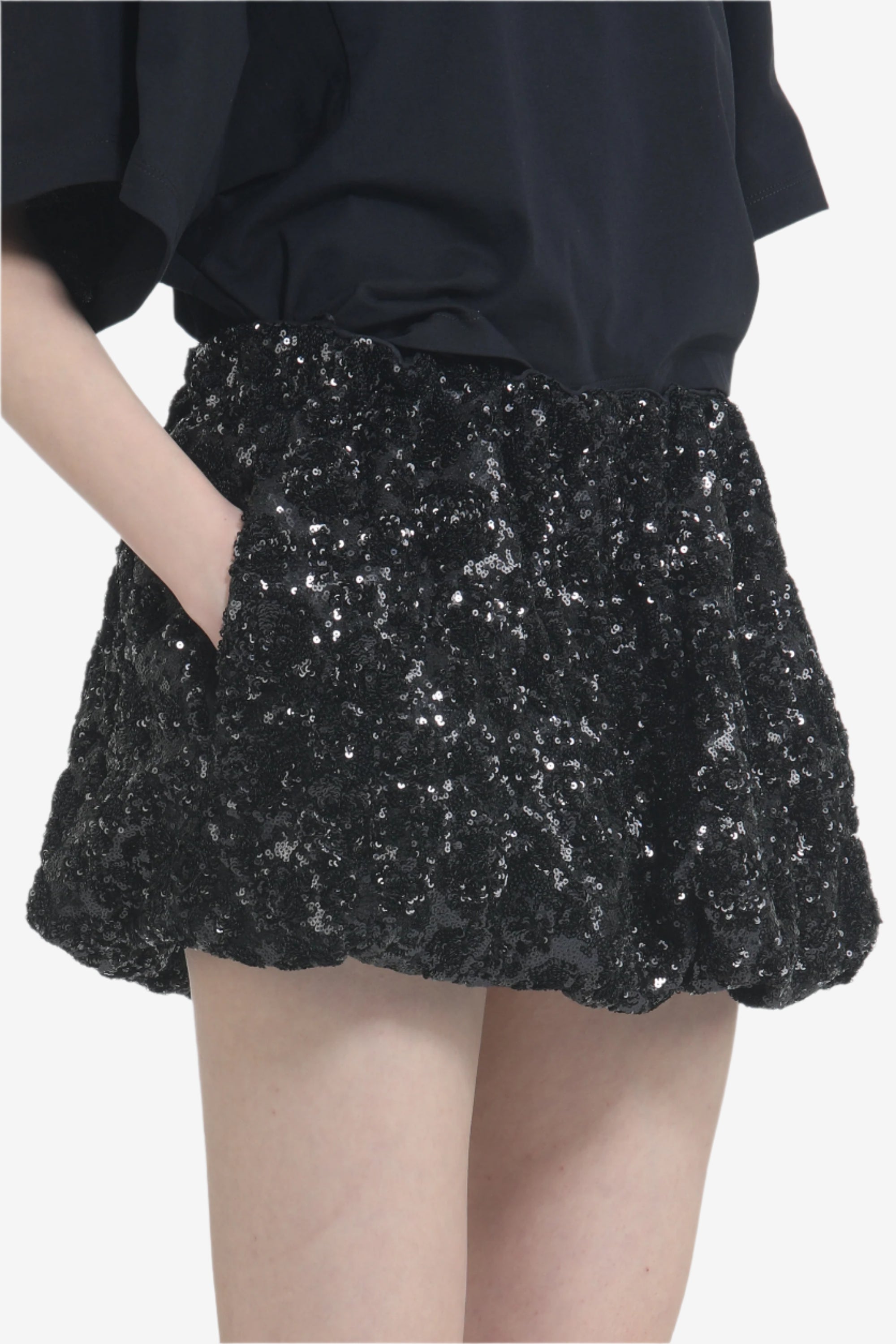 Minigonna con tessuto paillettes