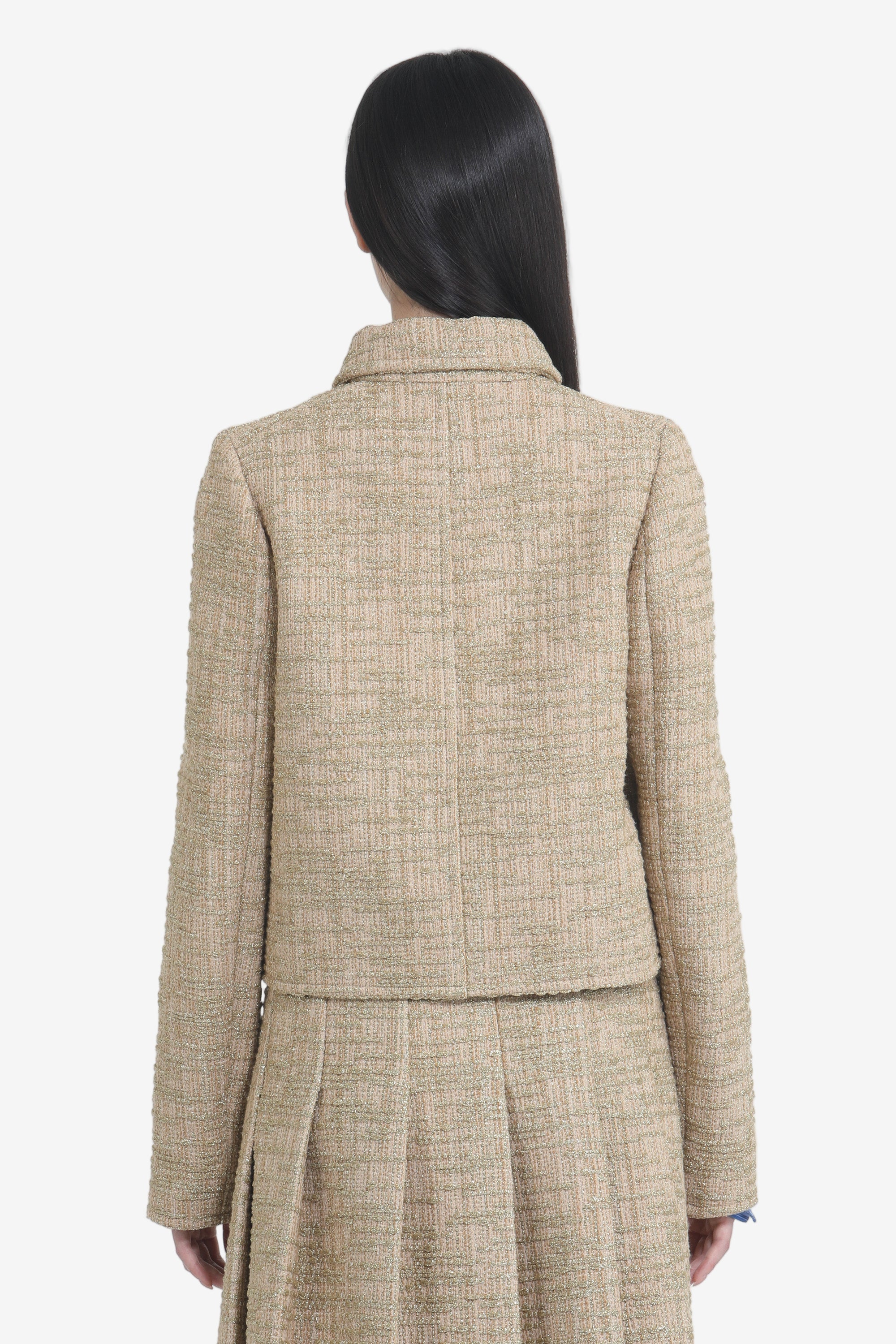 Short jacket with pockets and jewel buttons