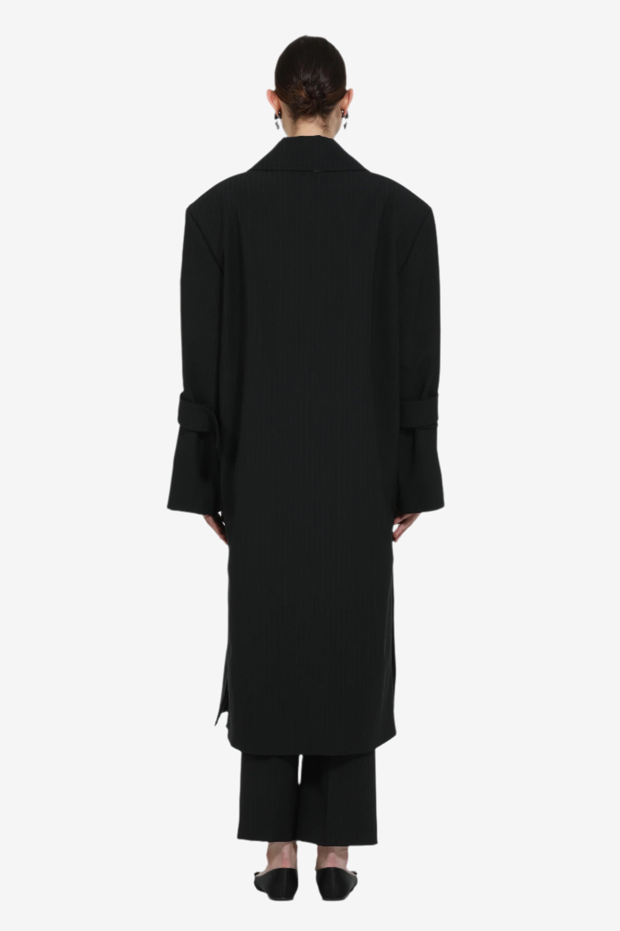Cappotto lungo oversize con revers largo