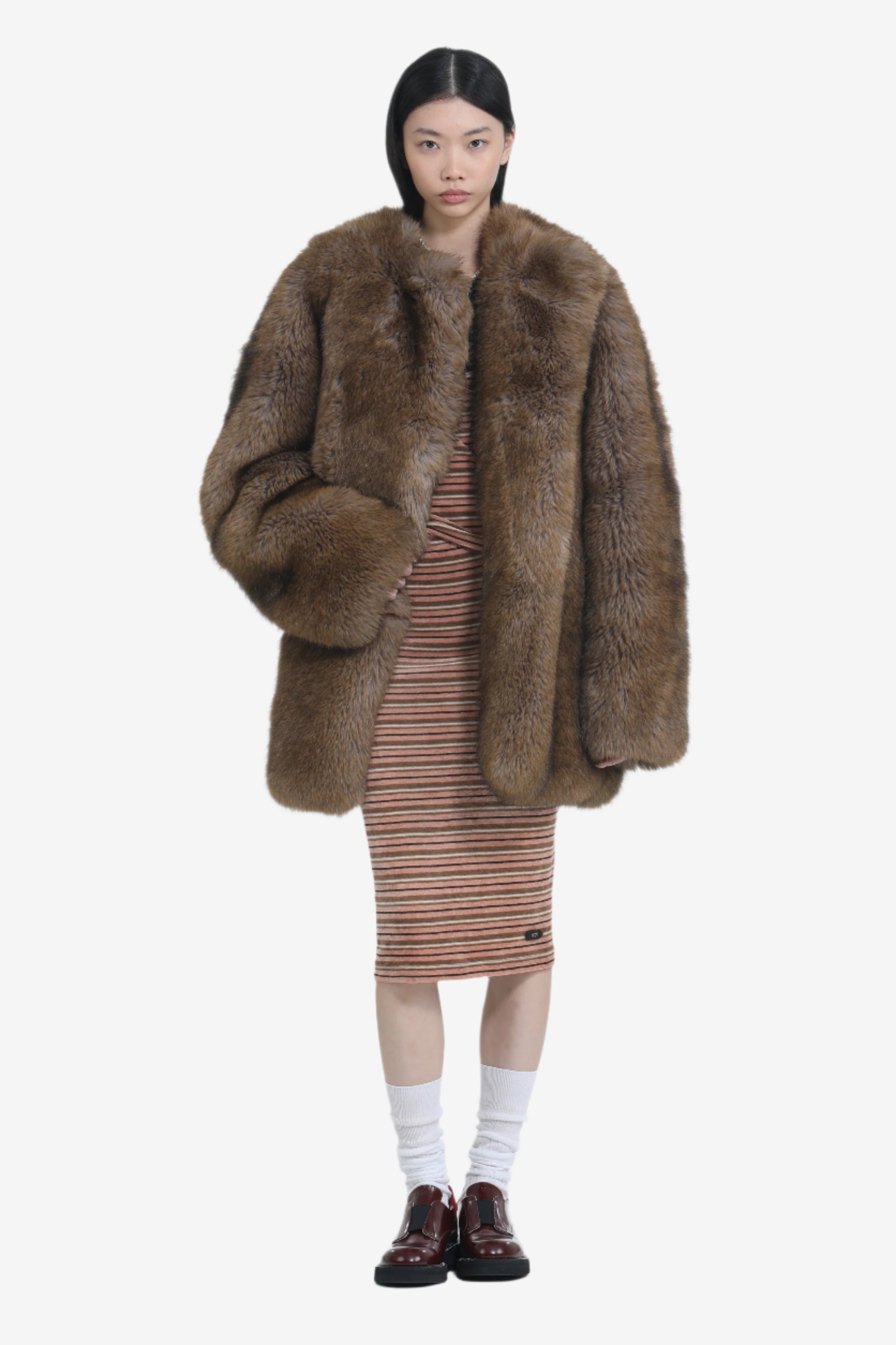 Eco-pelliccia oversize aperta