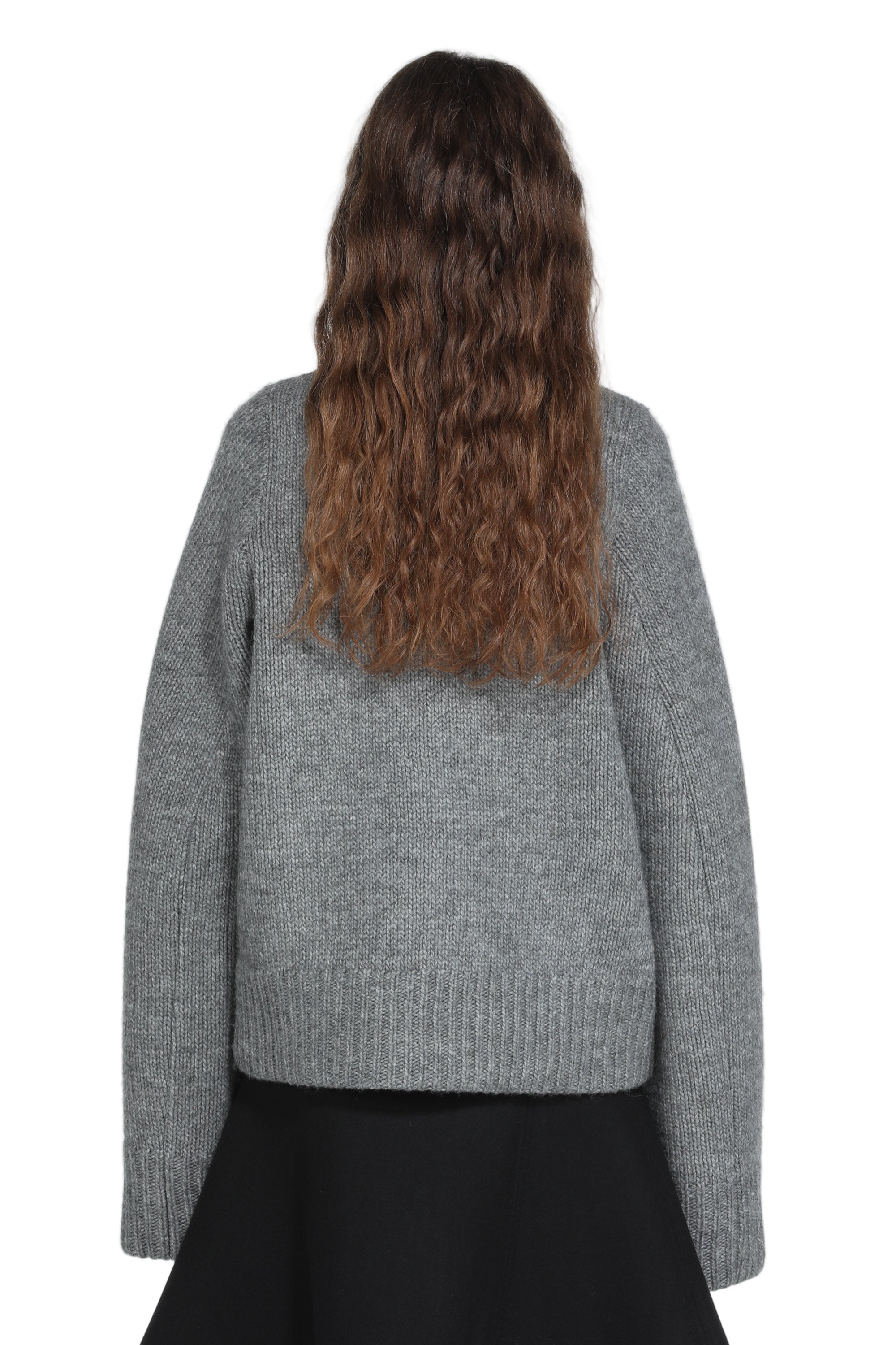 Oversized sweater with boat neckline
