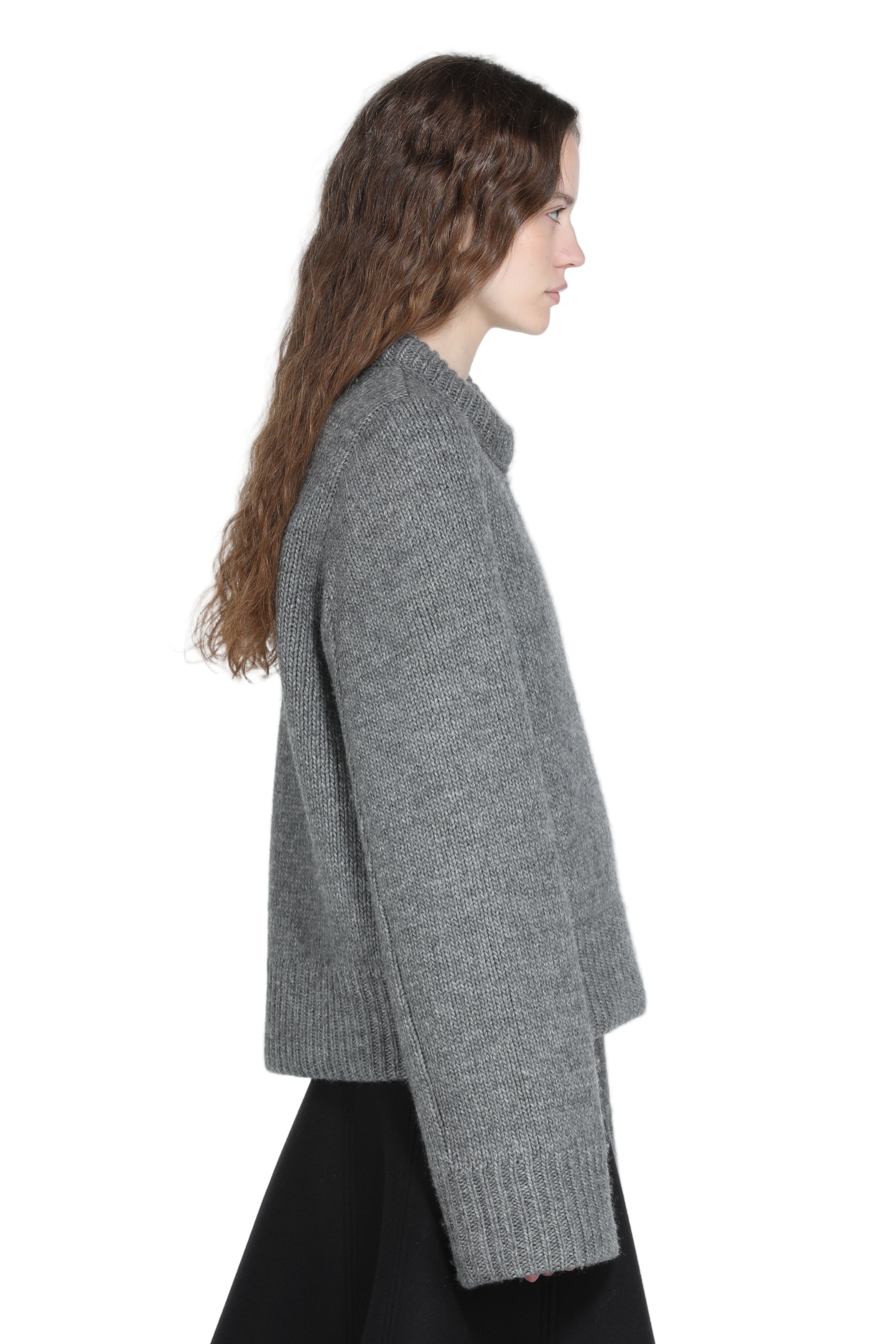 Oversized sweater with boat neckline